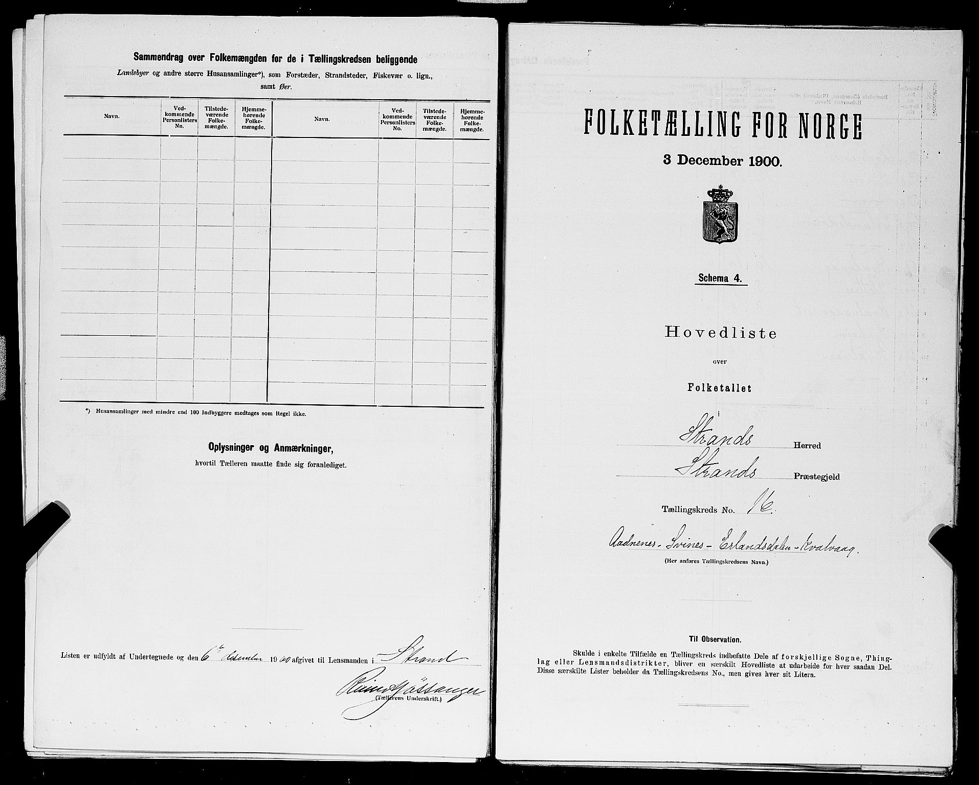 SAST, 1900 census for Strand, 1900, p. 58