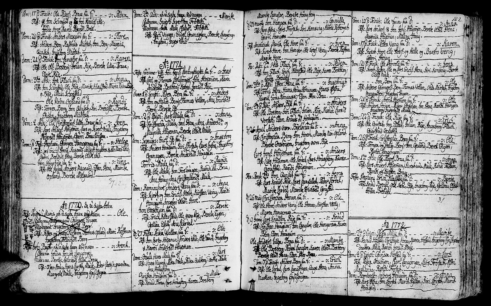 Ministerialprotokoller, klokkerbøker og fødselsregistre - Sør-Trøndelag, SAT/A-1456/612/L0370: Parish register (official) no. 612A04, 1754-1802, p. 102