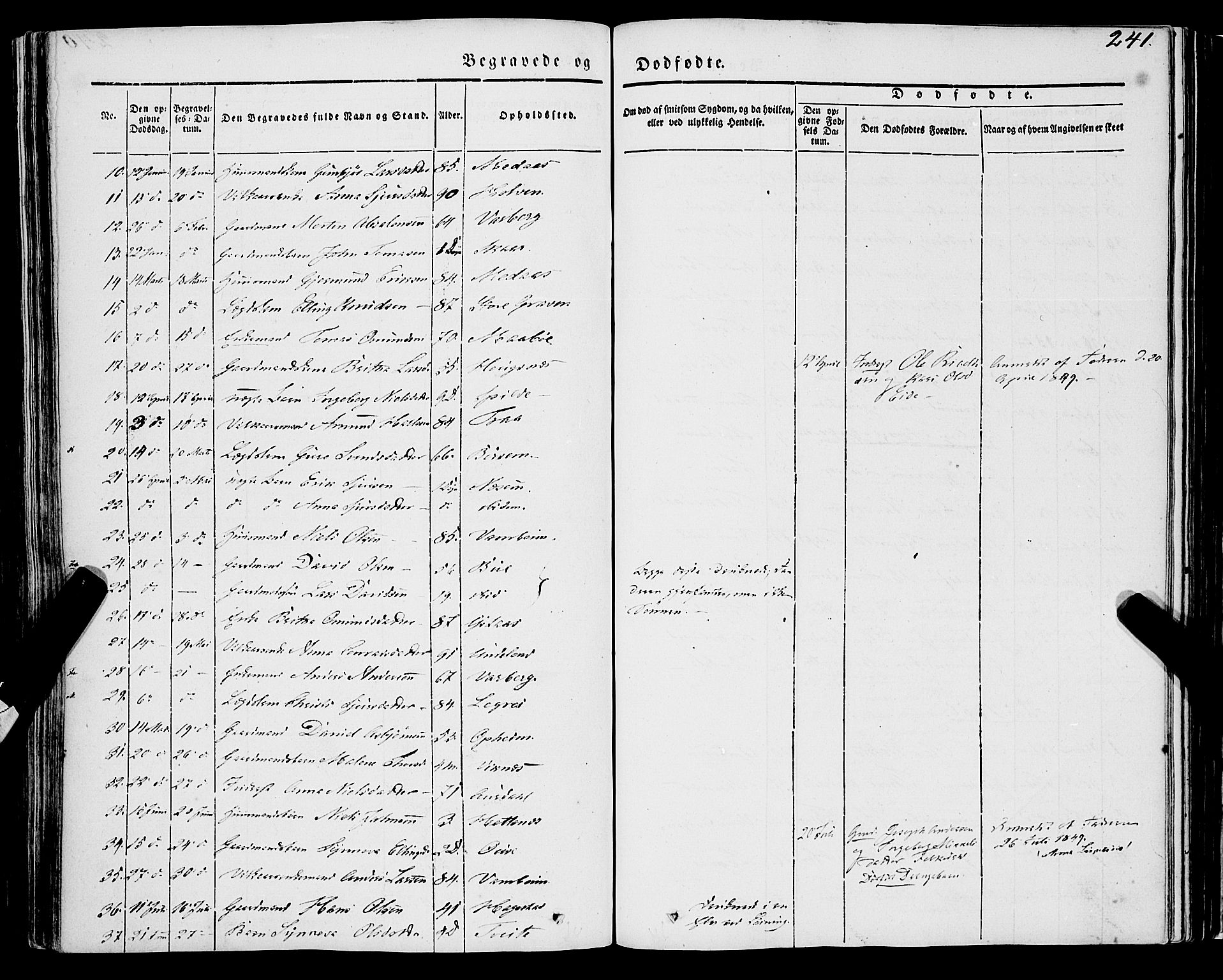 Ulvik sokneprestembete, SAB/A-78801/H/Haa: Parish register (official) no. A 12, 1839-1853, p. 241