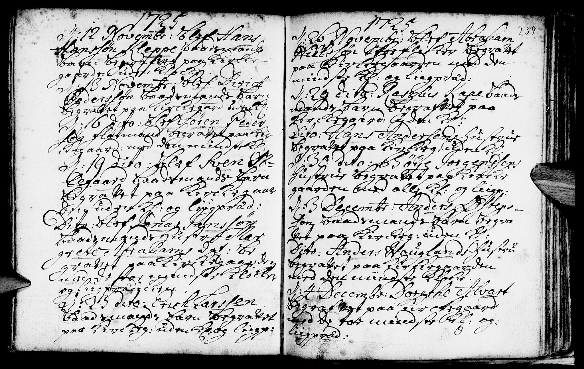 Nykirken Sokneprestembete, SAB/A-77101/H/Haa/L0009: Parish register (official) no. A 9, 1689-1759, p. 239