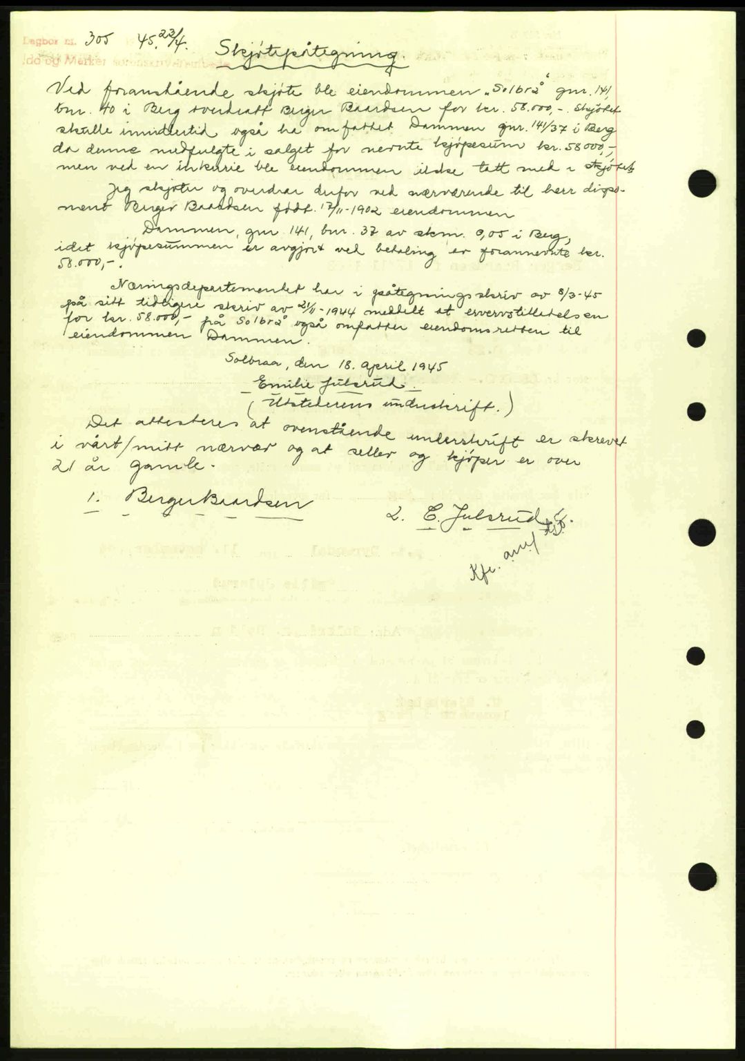 Idd og Marker sorenskriveri, AV/SAO-A-10283/G/Gb/Gbb/L0007: Mortgage book no. A7, 1944-1945, Diary no: : 1142/1944