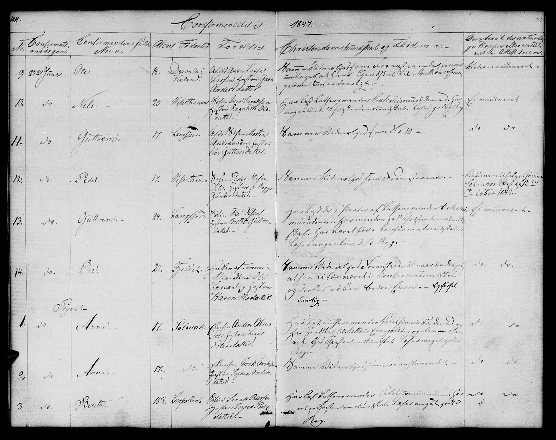 Nesseby sokneprestkontor, SATØ/S-1330/H/Hb/L0005klokker: Parish register (copy) no. 5, 1846-1852, p. 104-105