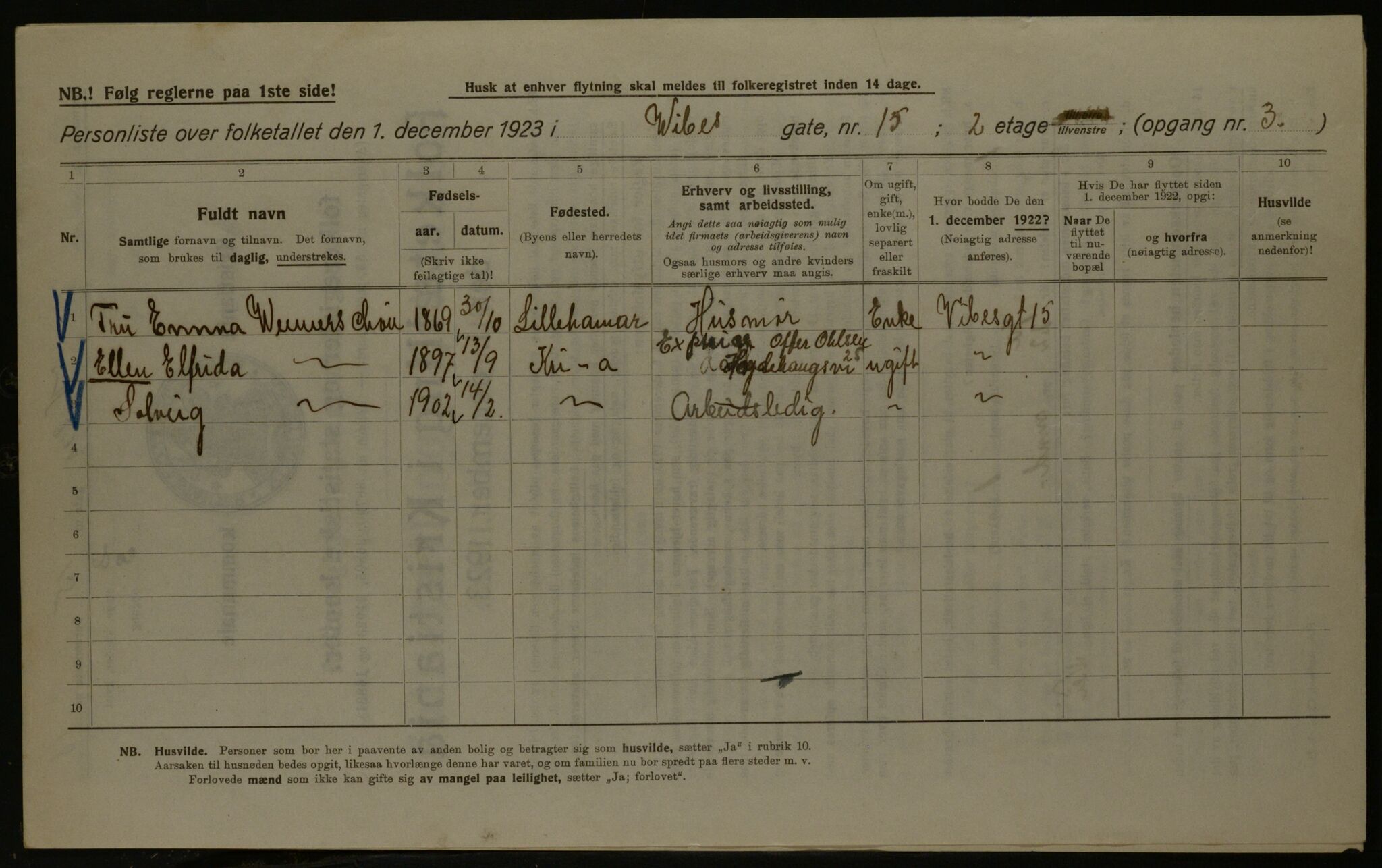 OBA, Municipal Census 1923 for Kristiania, 1923, p. 135805