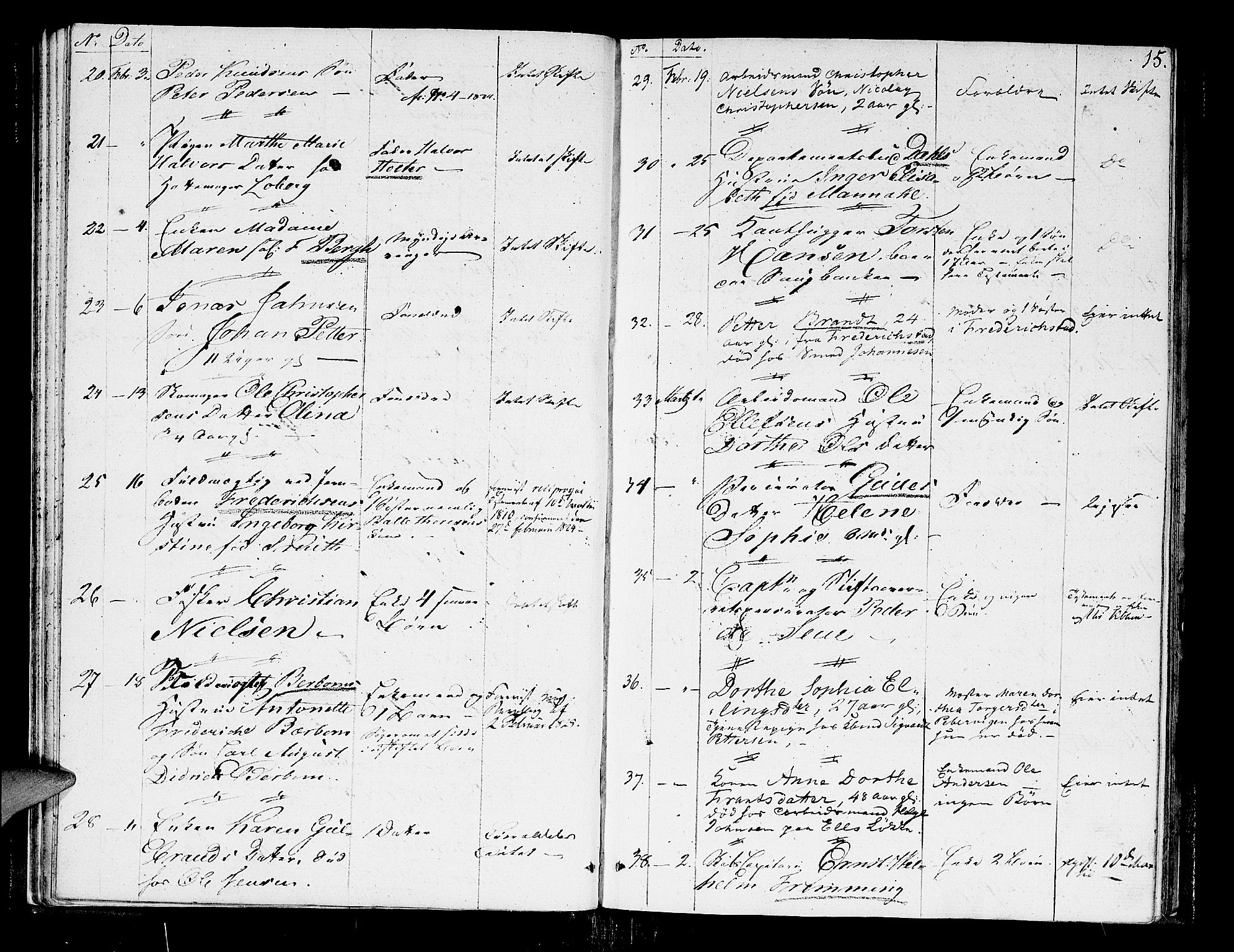 Oslo skifterett, AV/SAO-A-10383/G/Ga/Gaa/L0001: Dødsfallsprotokoll, 1822-1831, p. 14b-15a