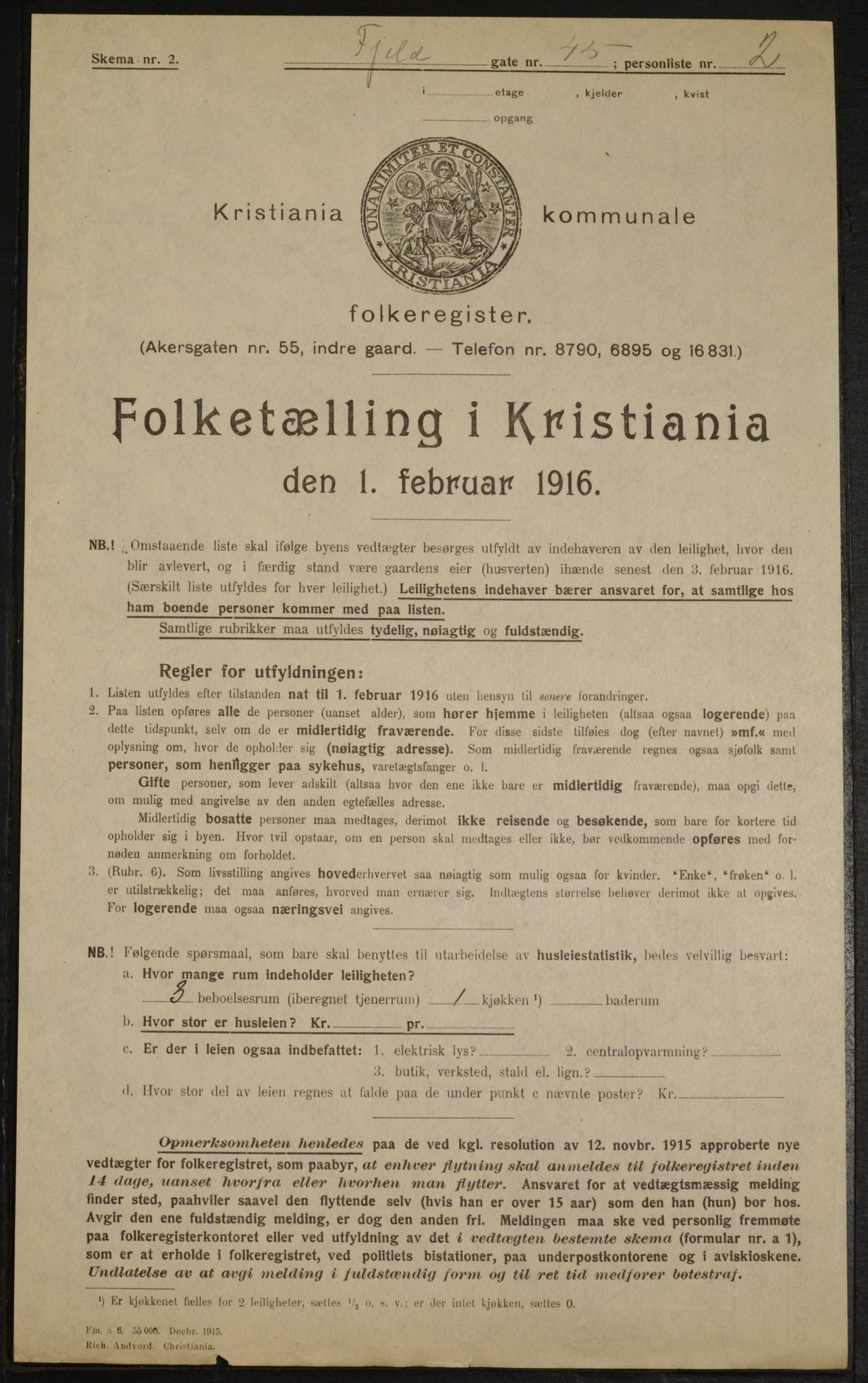 OBA, Municipal Census 1916 for Kristiania, 1916, p. 24993