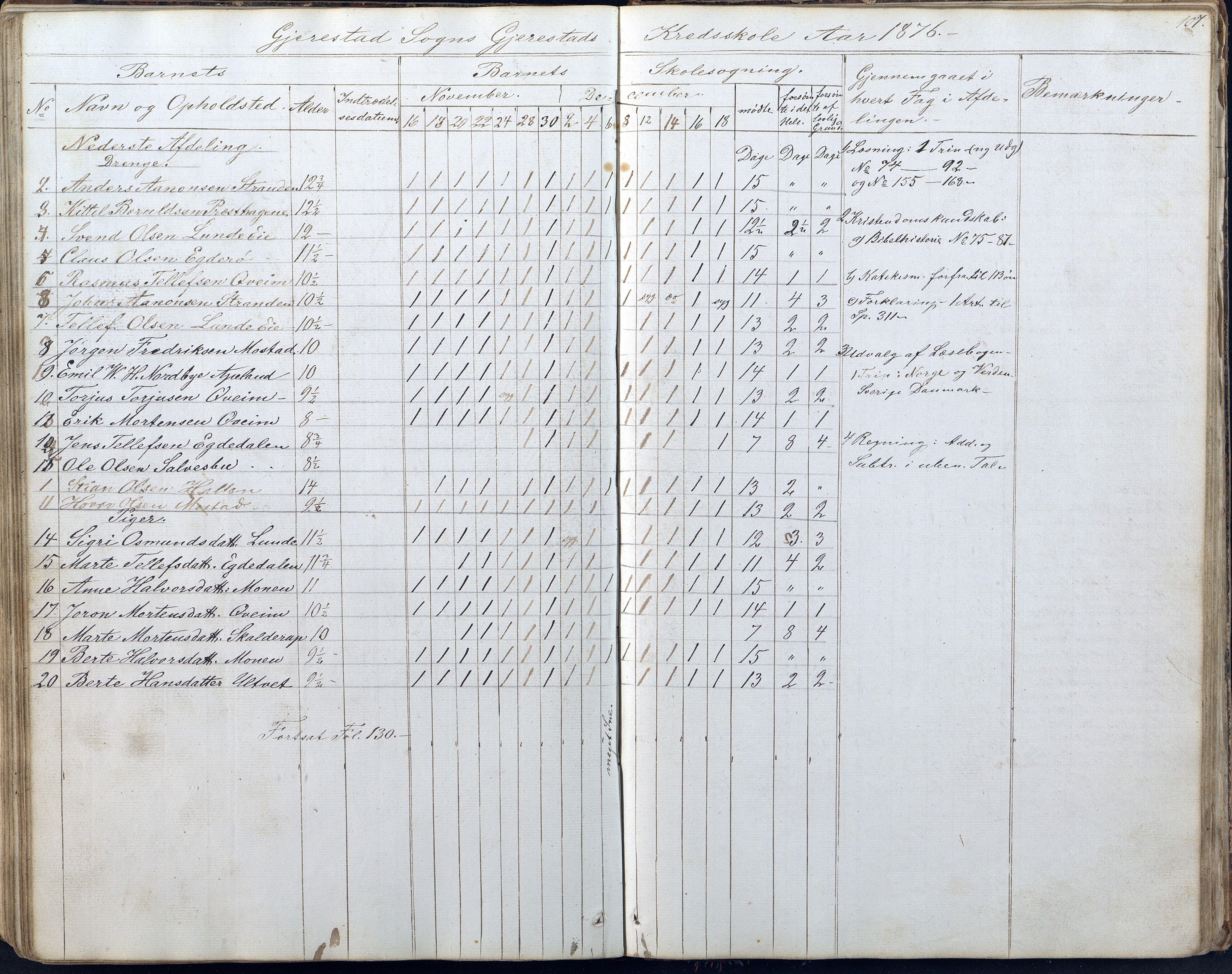 Gjerstad Kommune, Gjerstad Skole, AAKS/KA0911-550a/F01/L0005: Dagbok 5. skoledistrikt, 1850-1883, p. 107