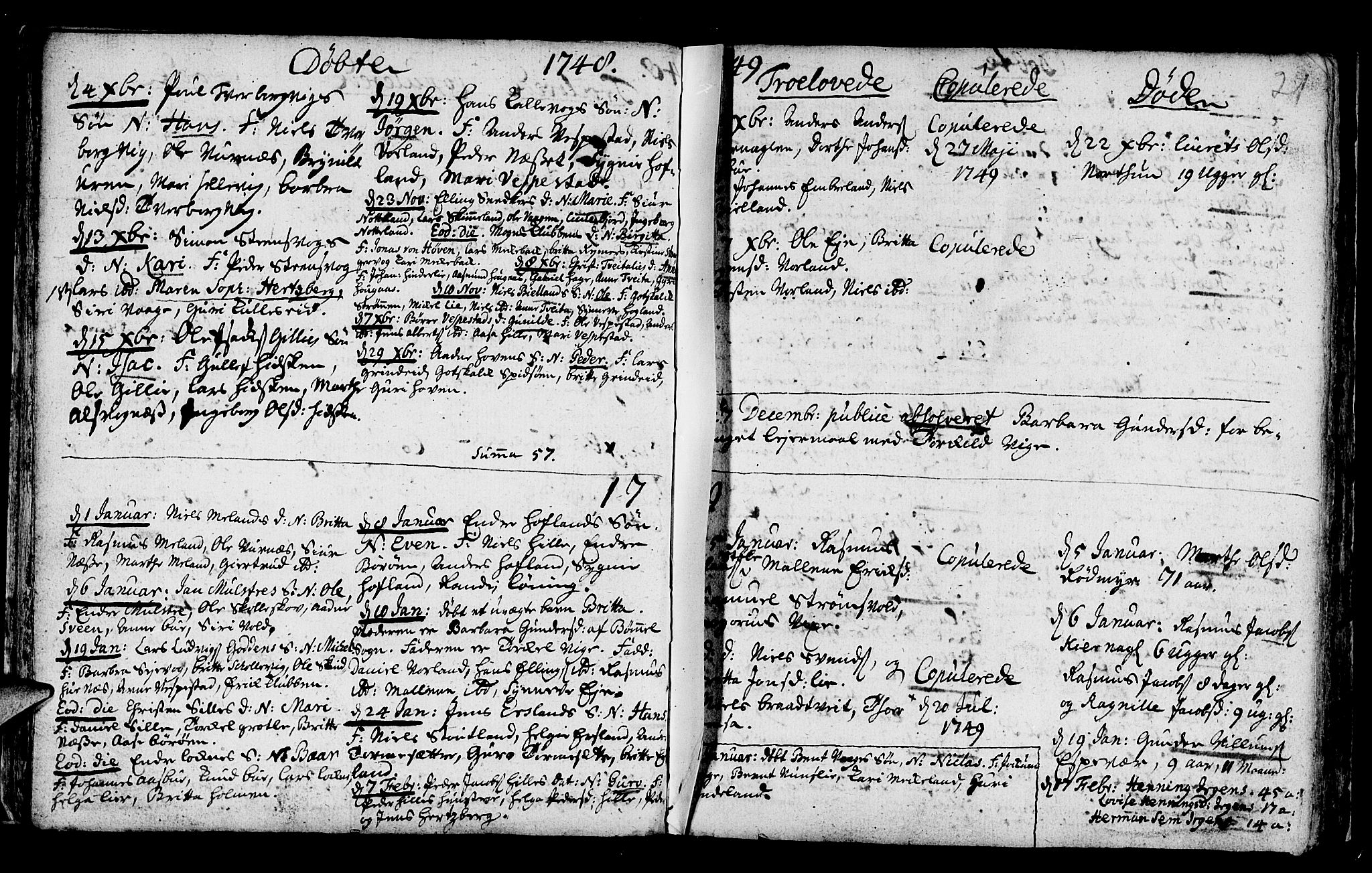 Finnås sokneprestembete, SAB/A-99925/H/Ha/Haa/Haaa/L0002: Parish register (official) no. A 2, 1744-1764, p. 21