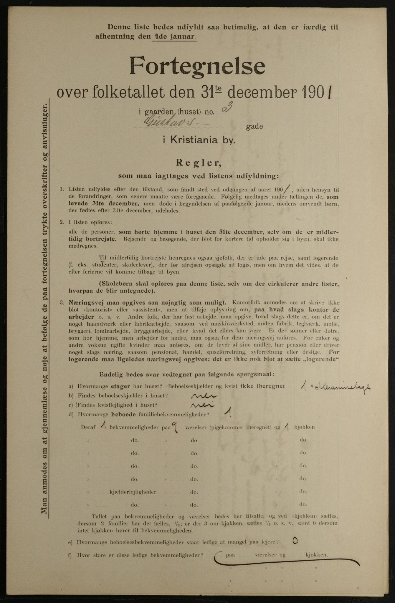 OBA, Municipal Census 1901 for Kristiania, 1901, p. 5273