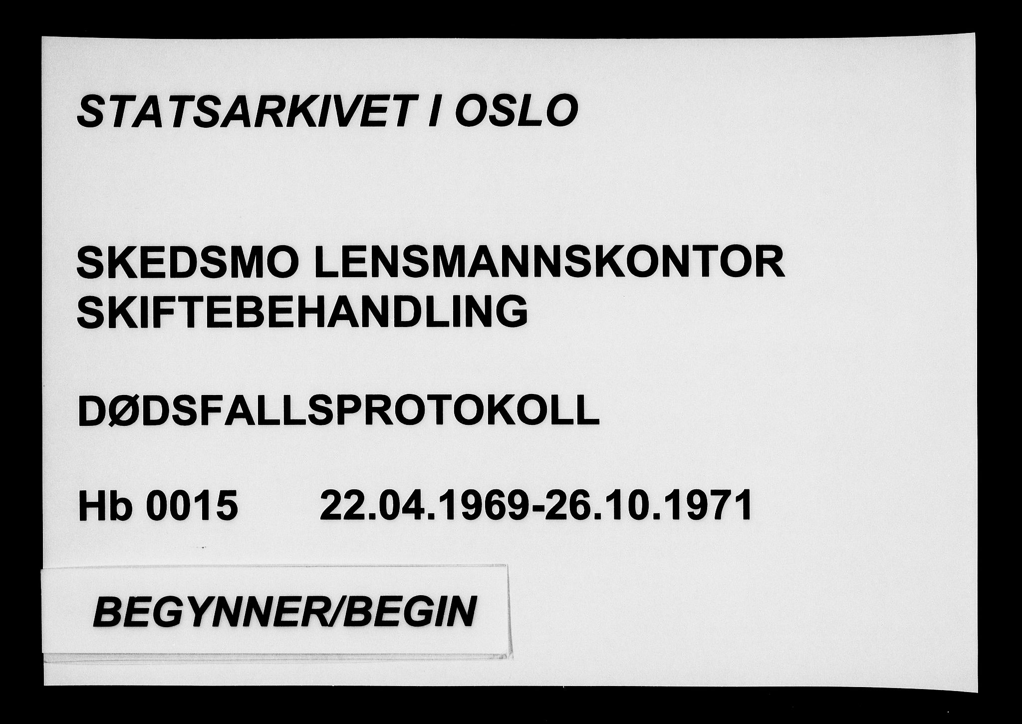 Skedsmo lensmannskontor, SAO/A-10089/H/Hb/L0015: Dødsfallsprotokoll, 1969-1971