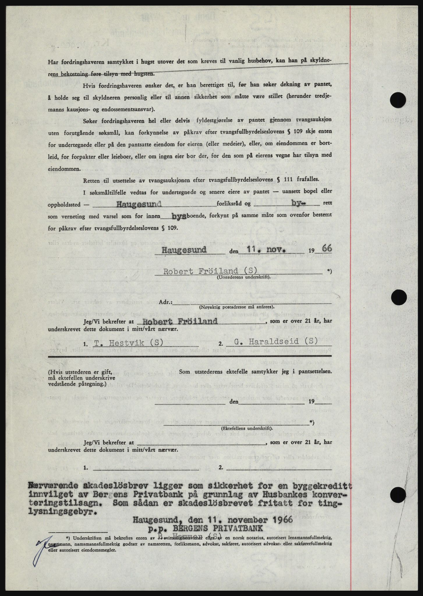 Haugesund tingrett, SAST/A-101415/01/II/IIC/L0056: Mortgage book no. B 56, 1966-1967, Diary no: : 2584/1966