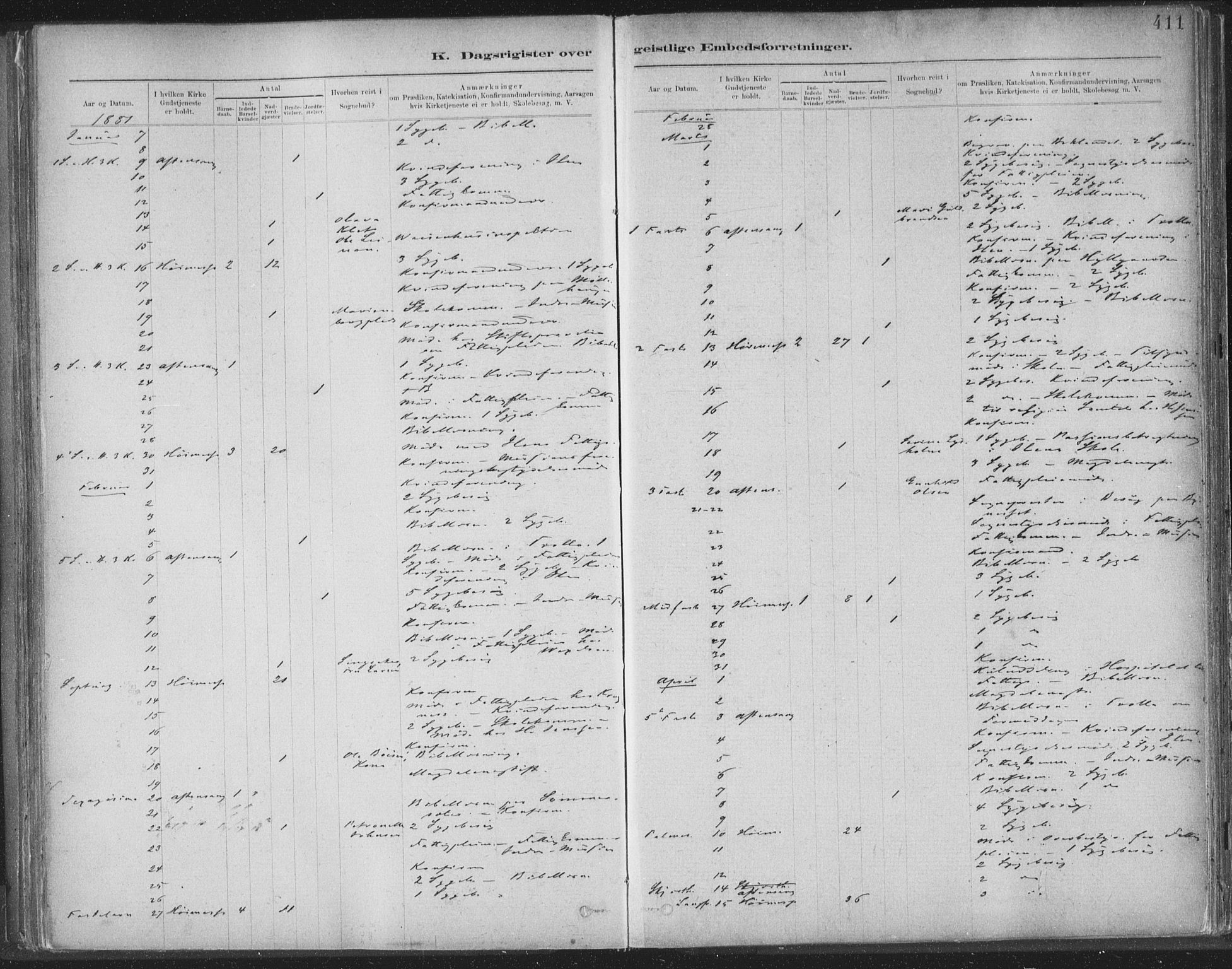 Ministerialprotokoller, klokkerbøker og fødselsregistre - Sør-Trøndelag, SAT/A-1456/603/L0163: Parish register (official) no. 603A02, 1879-1895, p. 411