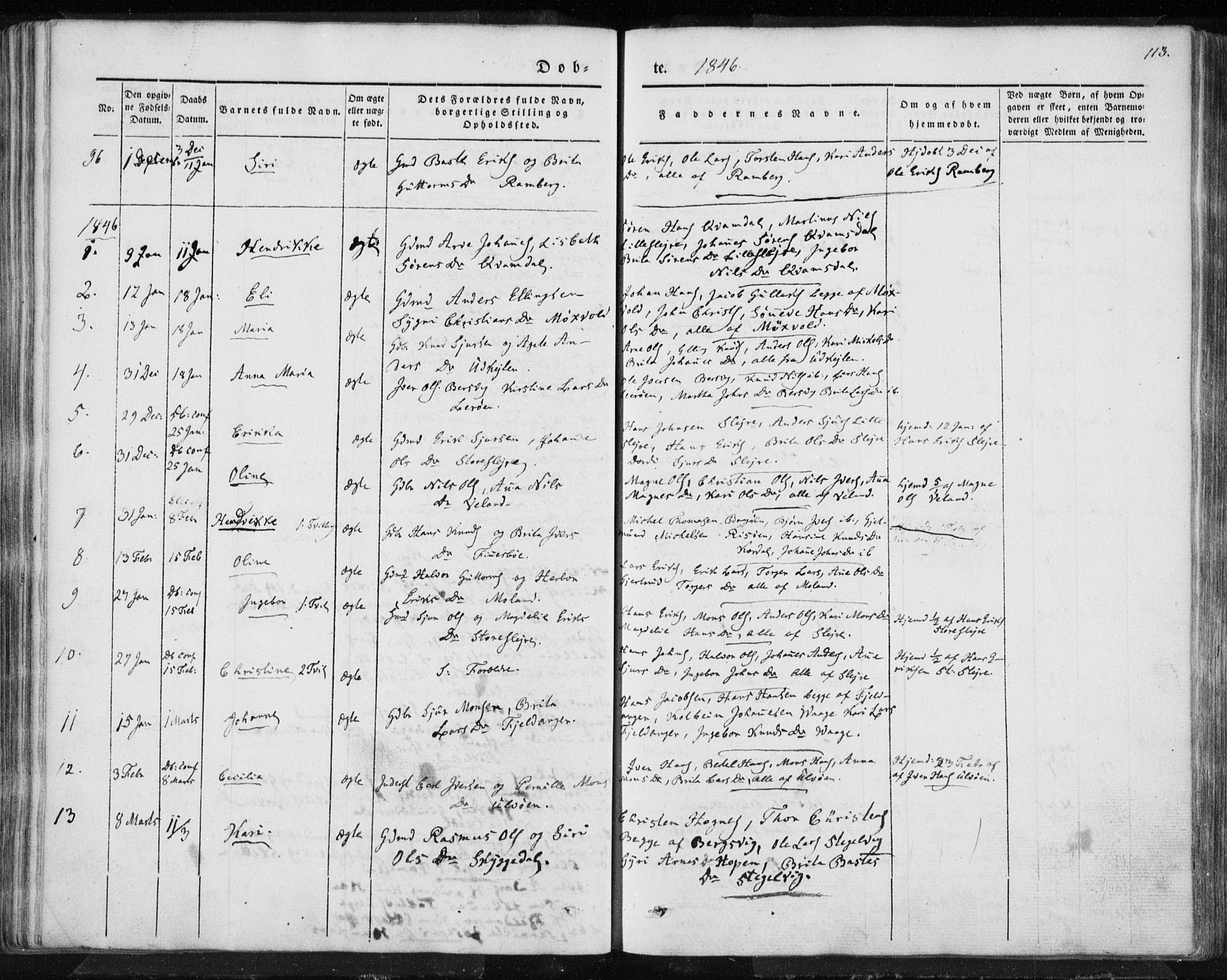 Lindås Sokneprestembete, AV/SAB-A-76701/H/Haa/Haaa/L0010: Parish register (official) no. A 10, 1842-1862, p. 113