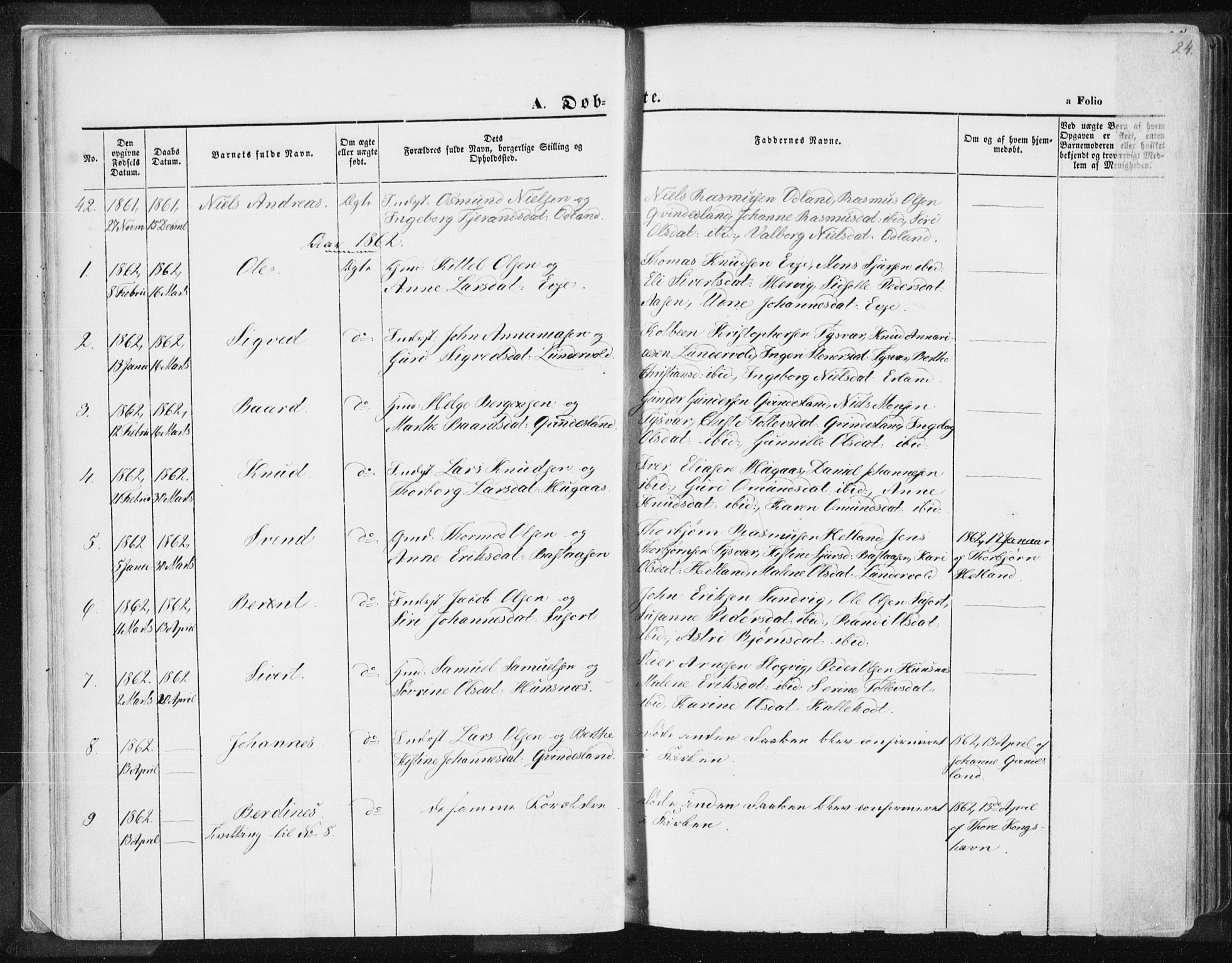 Tysvær sokneprestkontor, SAST/A -101864/H/Ha/Haa/L0003: Parish register (official) no. A 3, 1856-1865, p. 24