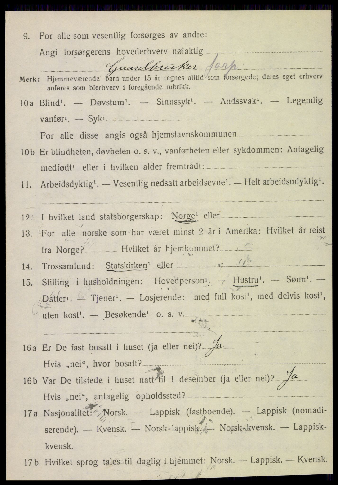 SAT, 1920 census for Vefsn, 1920, p. 2840