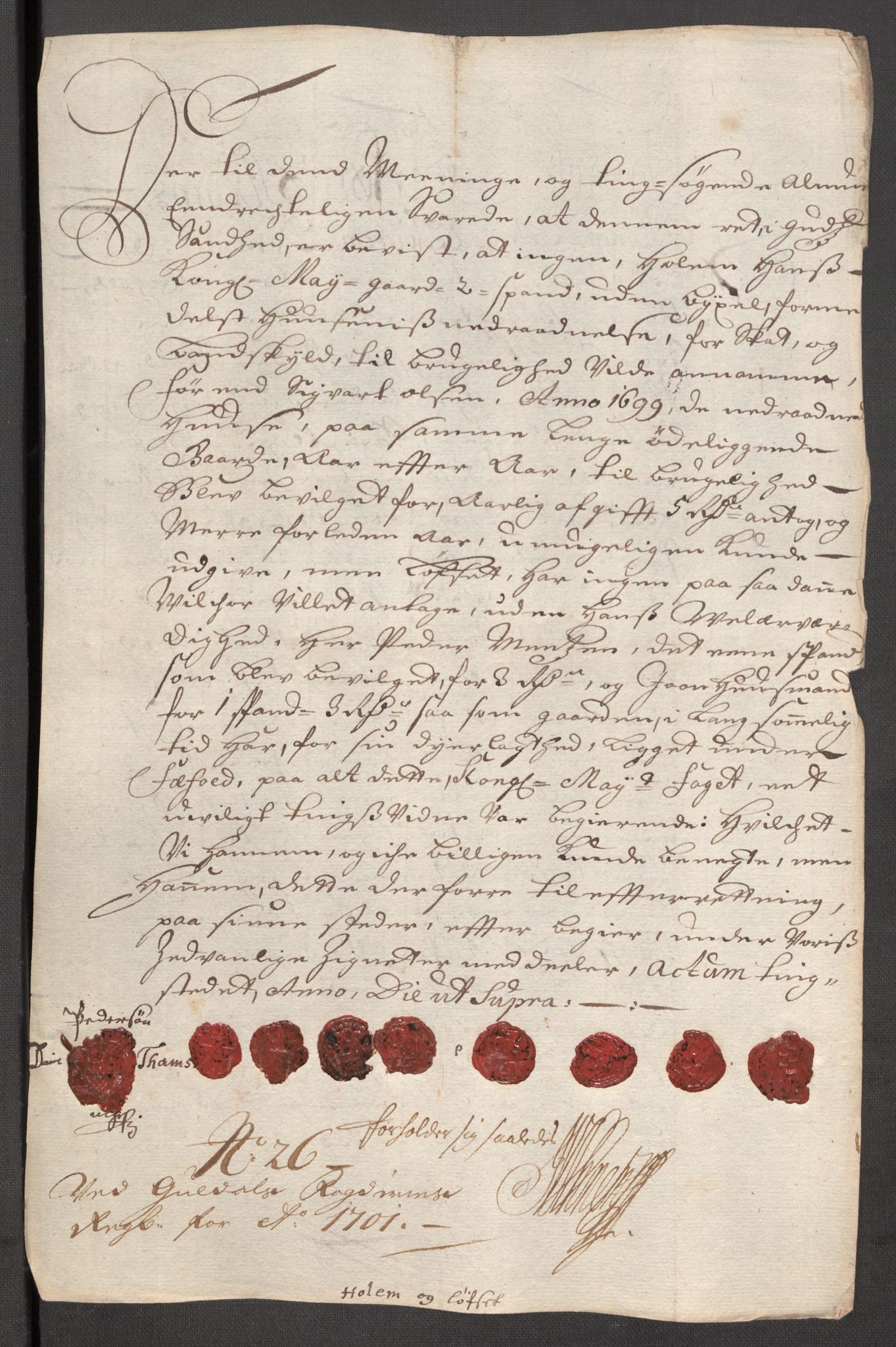 Rentekammeret inntil 1814, Reviderte regnskaper, Fogderegnskap, AV/RA-EA-4092/R60/L3951: Fogderegnskap Orkdal og Gauldal, 1701, p. 324