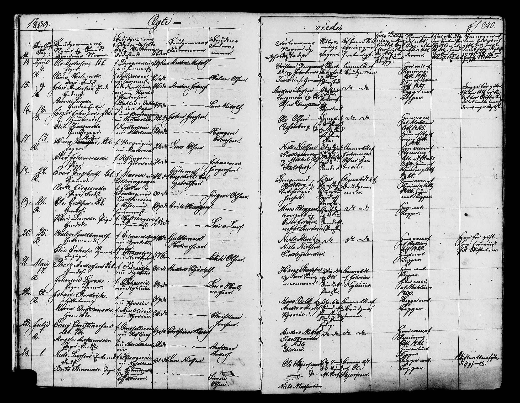 Ringsaker prestekontor, AV/SAH-PREST-014/K/Ka/L0008: Parish register (official) no. 8, 1837-1850, p. 340