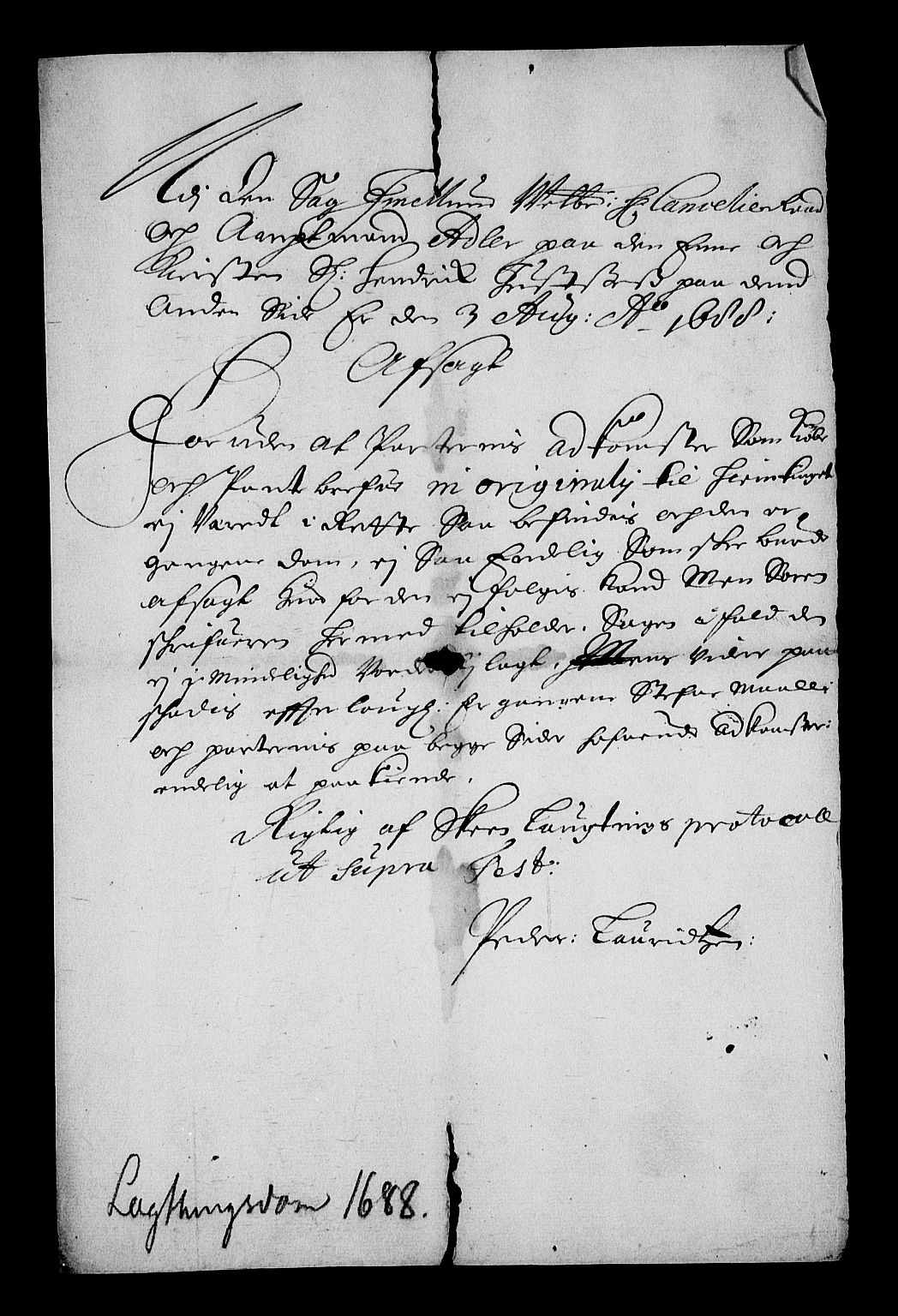 Stattholderembetet 1572-1771, RA/EA-2870/Af/L0002: Avskrifter av vedlegg til originale supplikker, nummerert i samsvar med supplikkbøkene, 1687-1689, p. 334