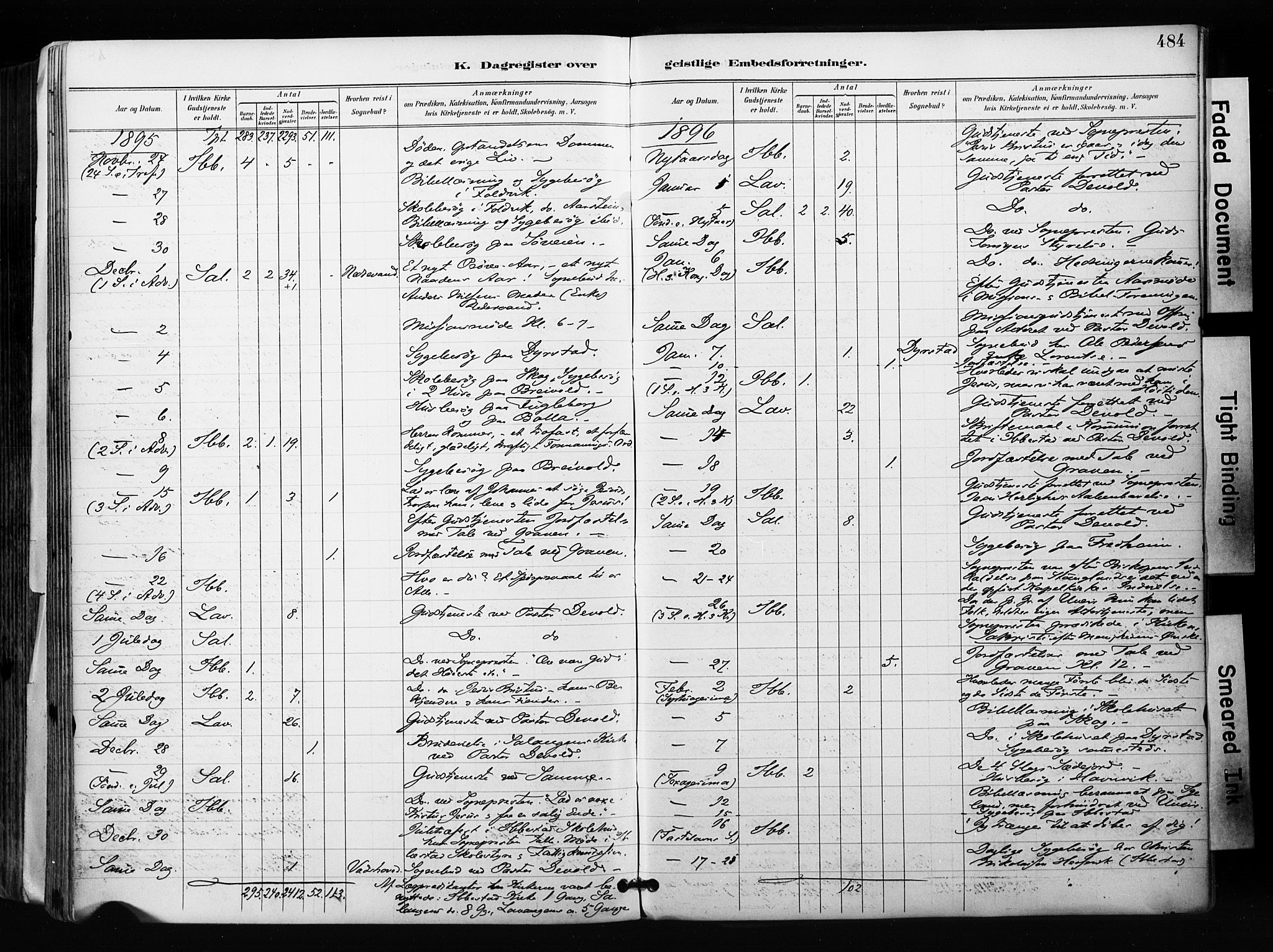 Ibestad sokneprestembete, AV/SATØ-S-0077/H/Ha/Haa/L0012kirke: Parish register (official) no. 12, 1890-1900, p. 484