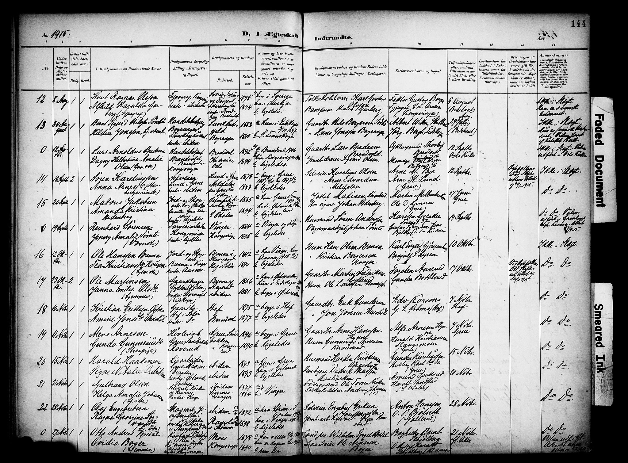 Vinger prestekontor, AV/SAH-PREST-024/H/Ha/Haa/L0016: Parish register (official) no. 16, 1898-1920, p. 144