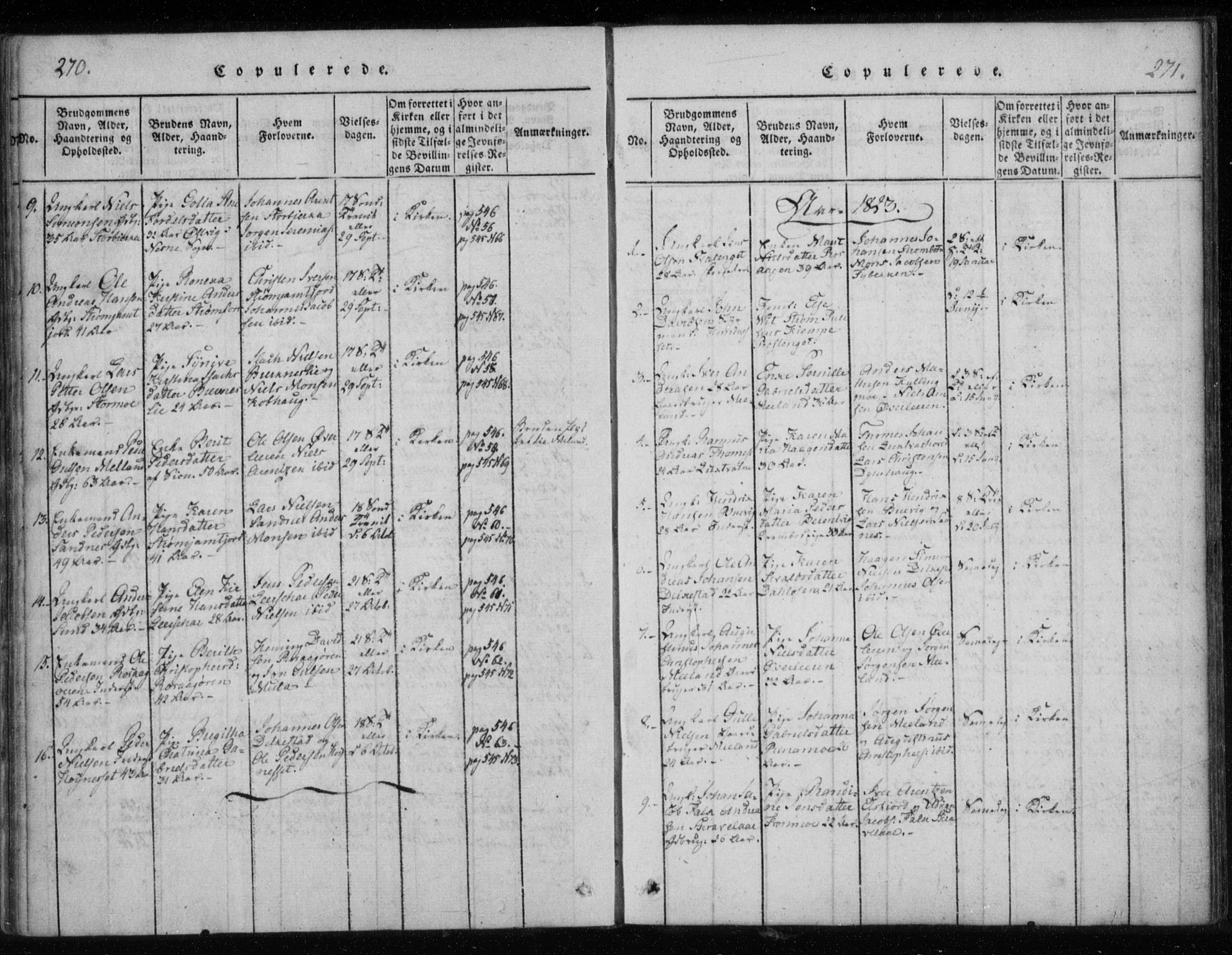 Ministerialprotokoller, klokkerbøker og fødselsregistre - Nordland, SAT/A-1459/825/L0353: Parish register (official) no. 825A07, 1820-1826, p. 270-271