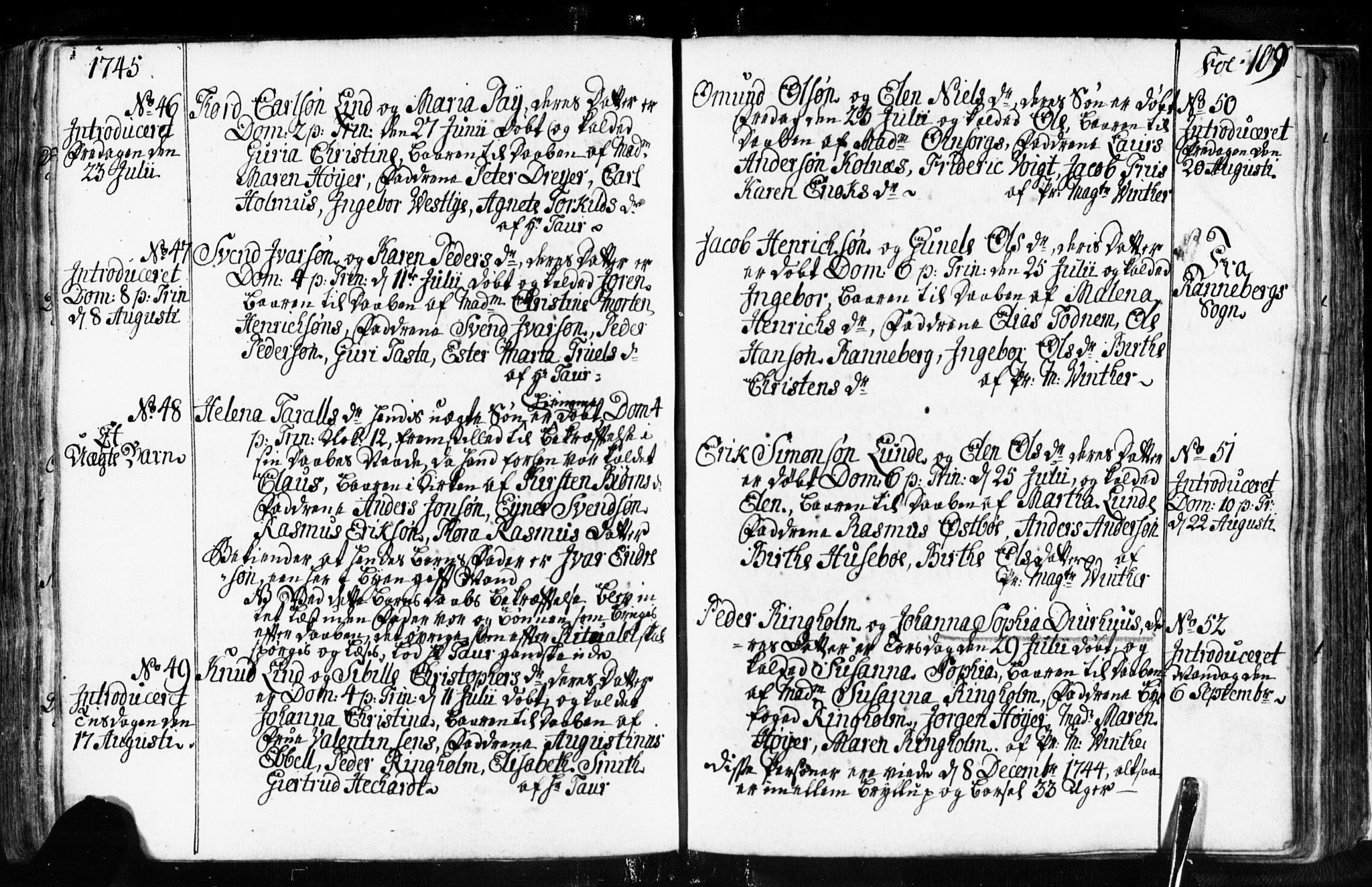 Domkirken sokneprestkontor, AV/SAST-A-101812/001/30/30BB/L0003: Parish register (copy) no. B 3, 1733-1751, p. 109