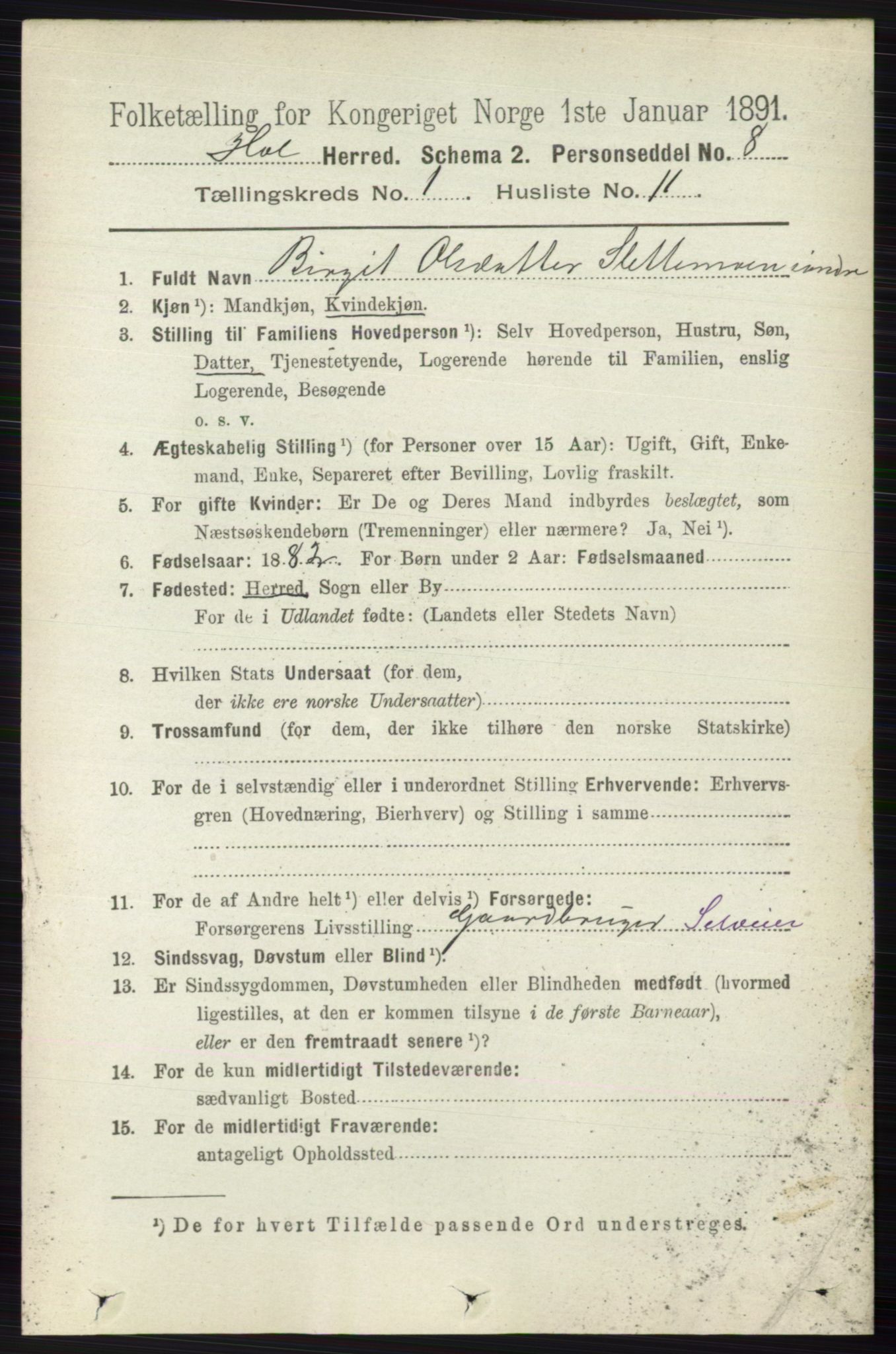 RA, 1891 census for 0620 Hol, 1891, p. 122