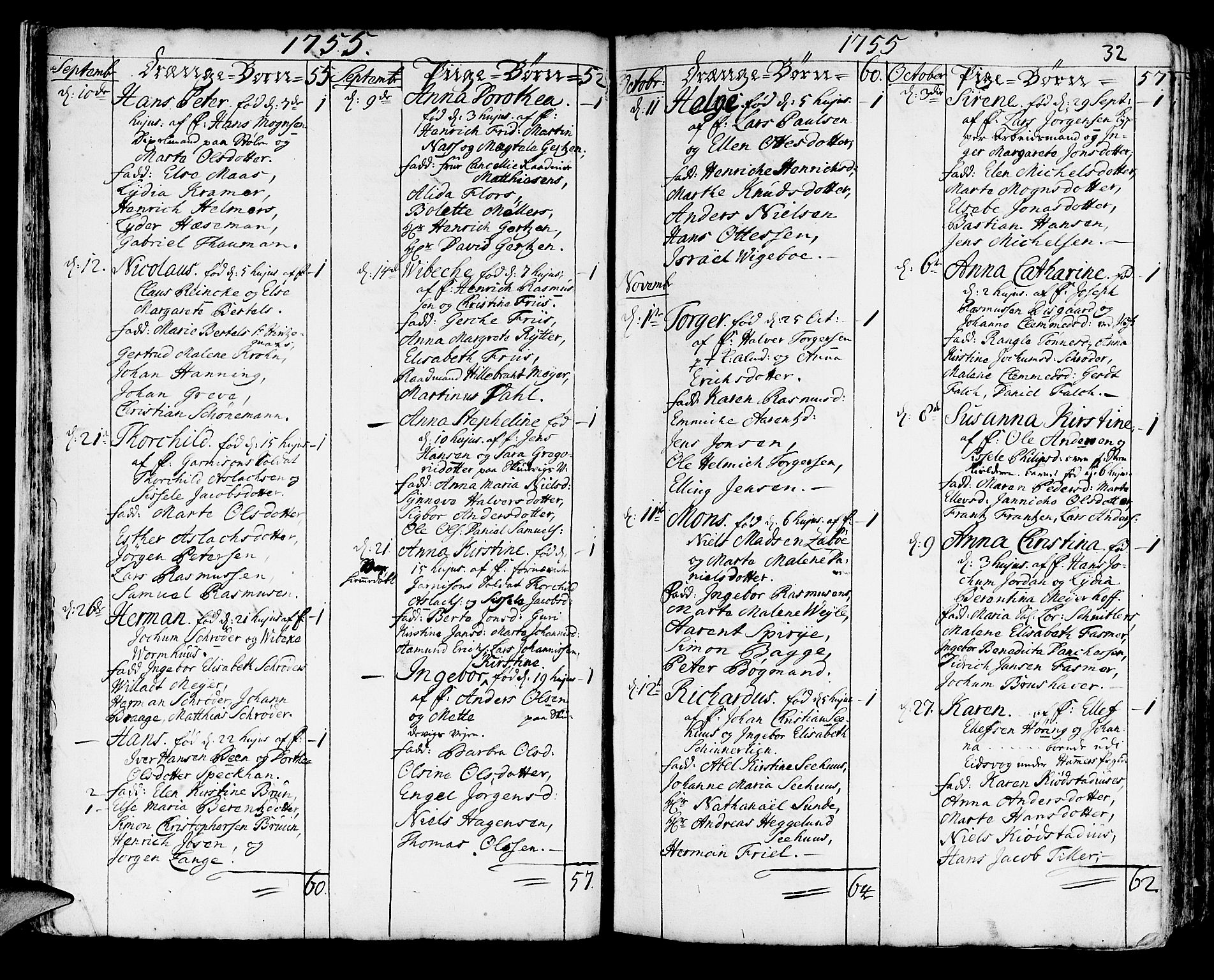 Korskirken sokneprestembete, AV/SAB-A-76101/H/Haa/L0005: Parish register (official) no. A 5, 1751-1789, p. 32