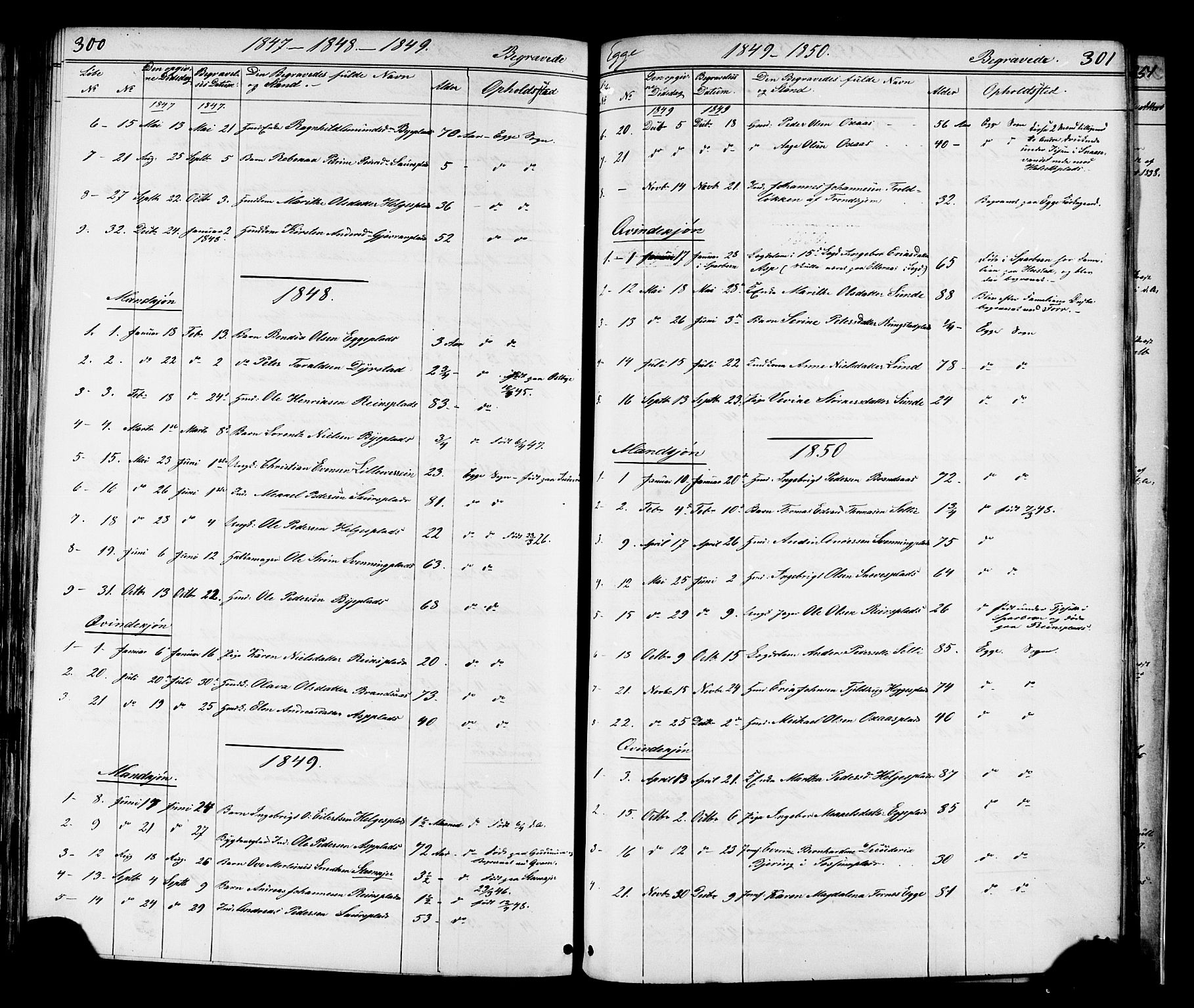 Ministerialprotokoller, klokkerbøker og fødselsregistre - Nord-Trøndelag, SAT/A-1458/739/L0367: Parish register (official) no. 739A01 /3, 1838-1868, p. 300-301