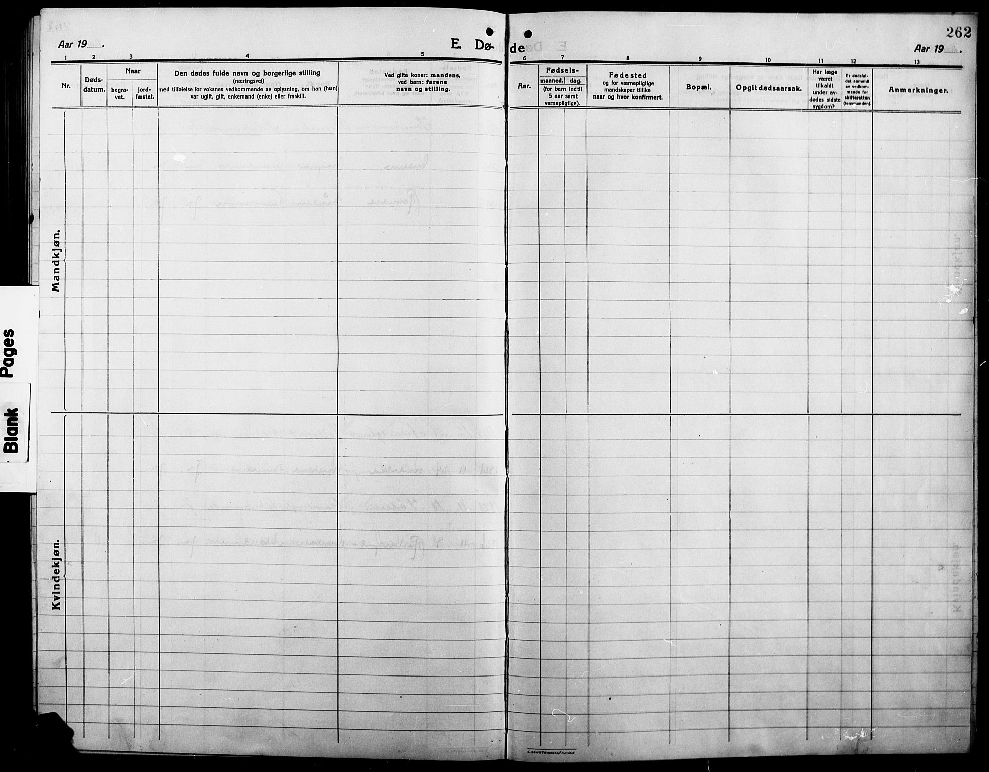 Våler prestekontor, Hedmark, AV/SAH-PREST-040/H/Ha/Hab/L0003: Parish register (copy) no. 3, 1914-1921, p. 262