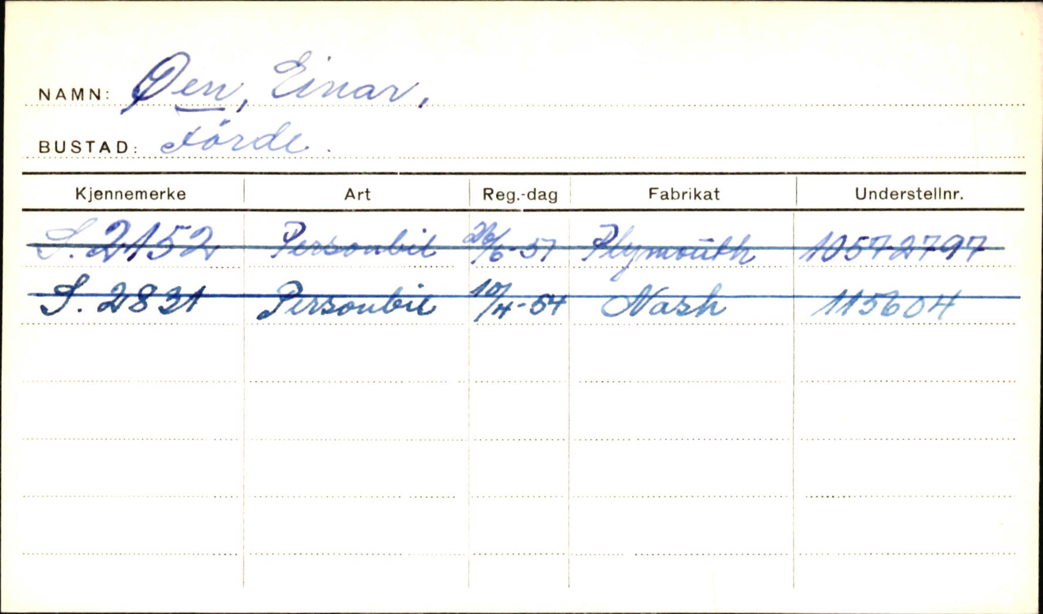 Statens vegvesen, Sogn og Fjordane vegkontor, AV/SAB-A-5301/4/F/L0002: Eigarregister Fjordane til 1.6.1961, 1930-1961, p. 654