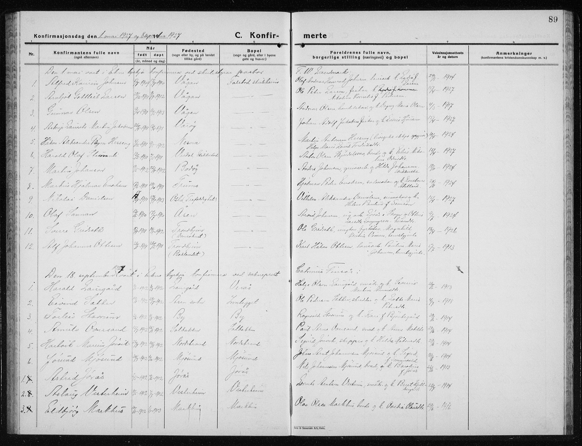 Ministerialprotokoller, klokkerbøker og fødselsregistre - Nord-Trøndelag, SAT/A-1458/719/L0180: Parish register (copy) no. 719C01, 1878-1940, p. 89