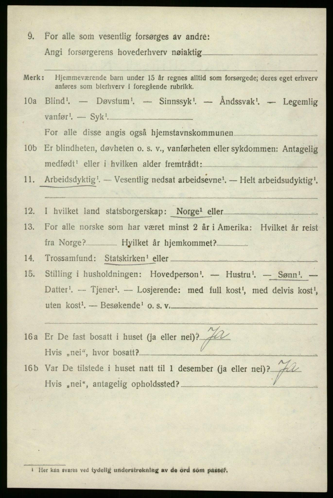 SAB, 1920 census for Innvik, 1920, p. 6546