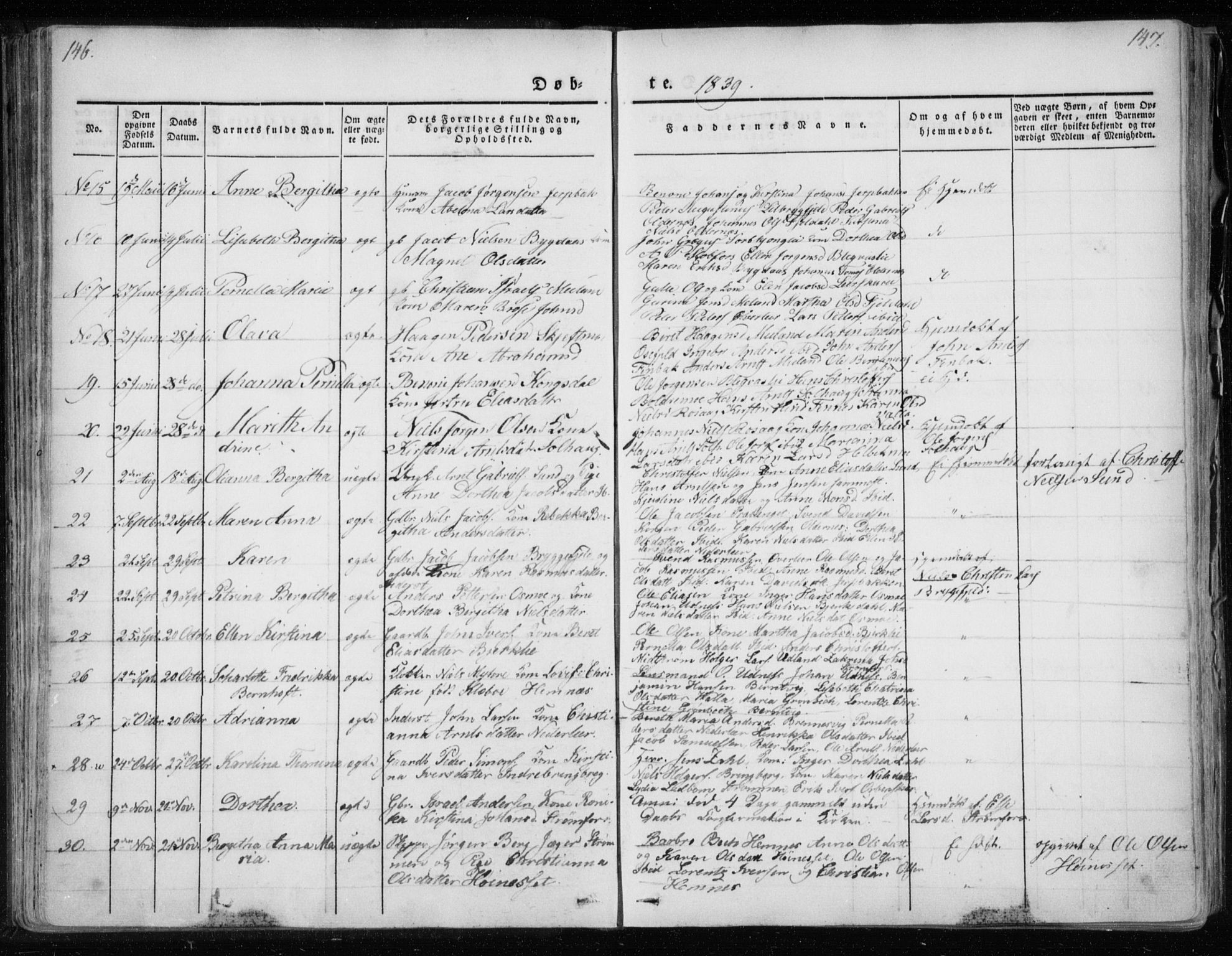 Ministerialprotokoller, klokkerbøker og fødselsregistre - Nordland, AV/SAT-A-1459/825/L0354: Parish register (official) no. 825A08, 1826-1841, p. 146-147