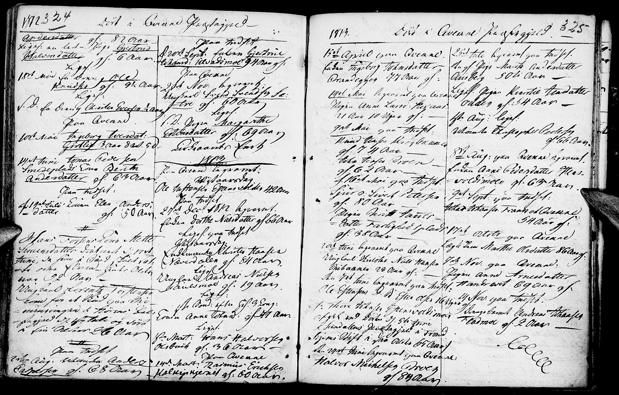 Kvikne prestekontor, AV/SAH-PREST-064/H/Ha/Haa/L0003: Parish register (official) no. 3, 1785-1814, p. 324-325