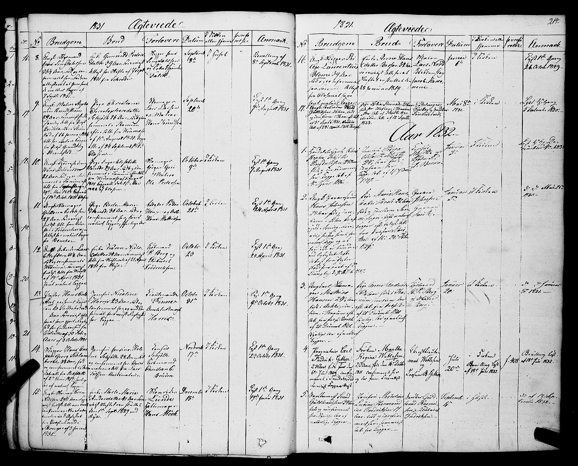 Larvik kirkebøker, SAKO/A-352/F/Fa/L0002: Parish register (official) no. I 2, 1825-1847, p. 214