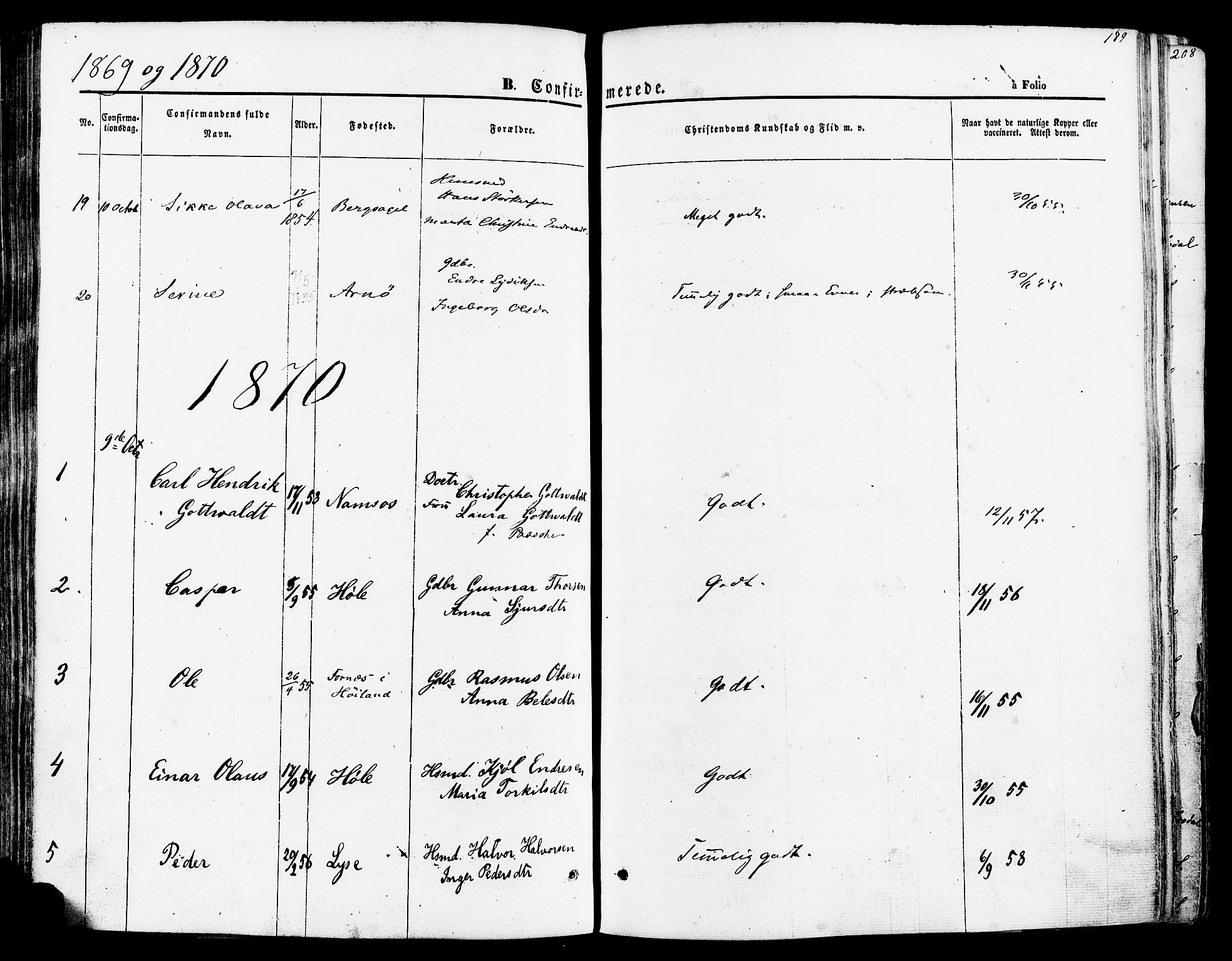 Høgsfjord sokneprestkontor, SAST/A-101624/H/Ha/Haa/L0002: Parish register (official) no. A 2, 1855-1885, p. 189