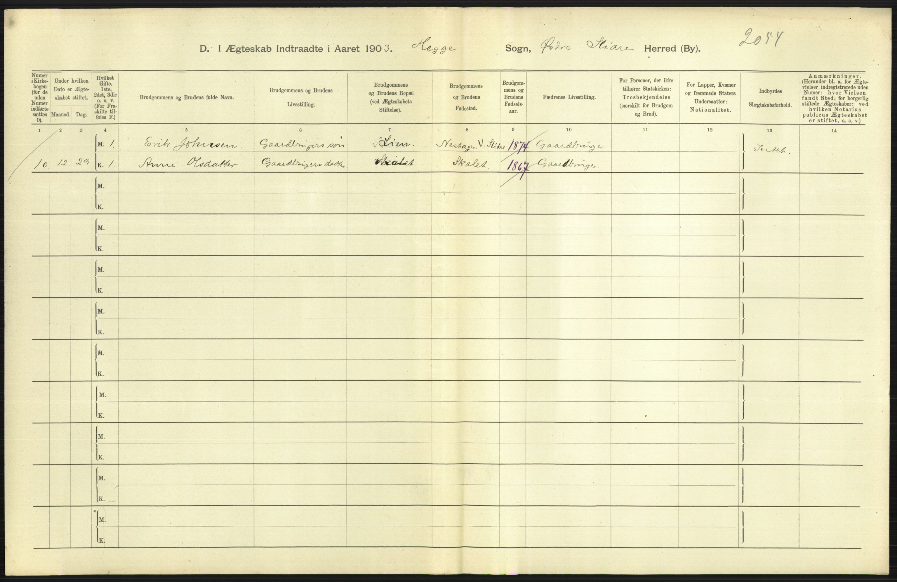 Statistisk sentralbyrå, Sosiodemografiske emner, Befolkning, AV/RA-S-2228/D/Df/Dfa/Dfaa/L0006: Kristians amt: Fødte, gifte, døde, 1903, p. 429