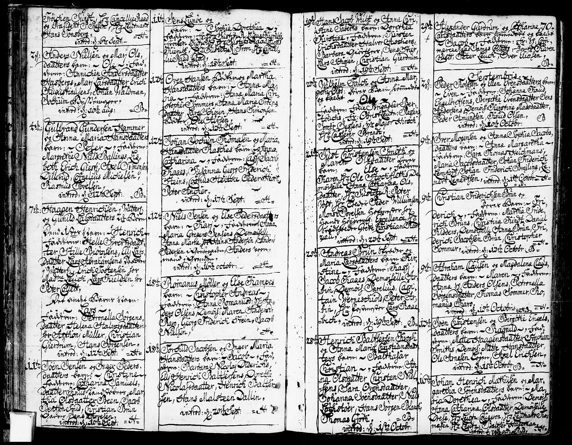 Oslo domkirke Kirkebøker, SAO/A-10752/F/Fa/L0003: Parish register (official) no. 3, 1731-1743, p. 70