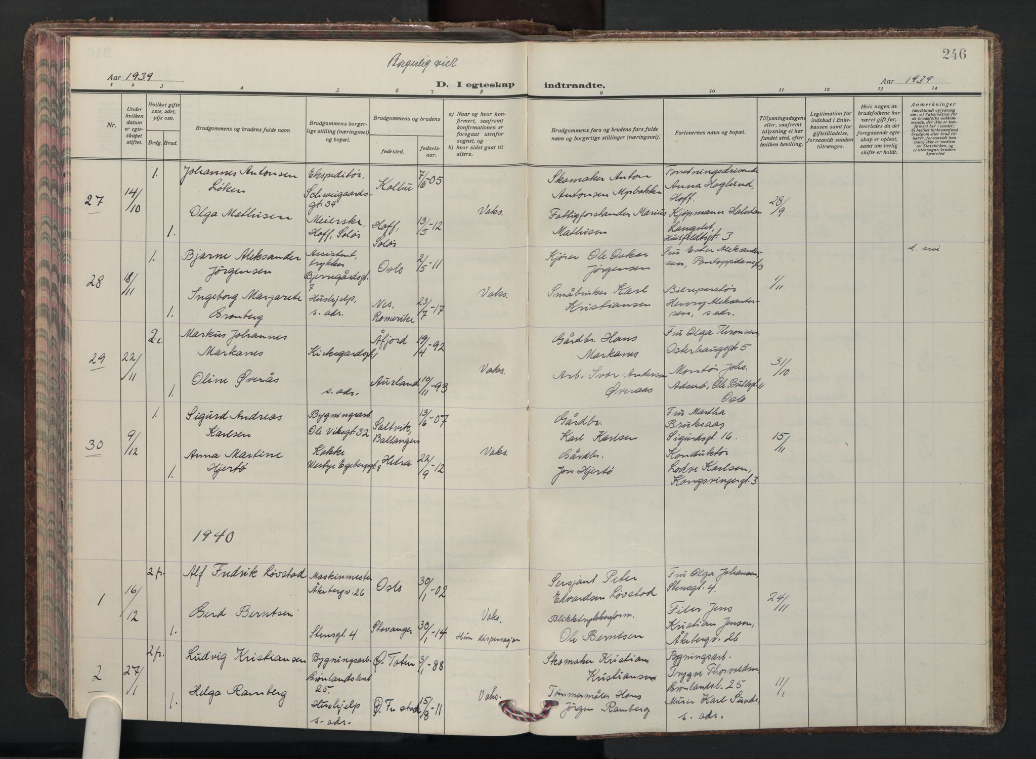 Grønland prestekontor Kirkebøker, SAO/A-10848/F/Fa/L0020: Parish register (official) no. 20, 1935-1946, p. 246