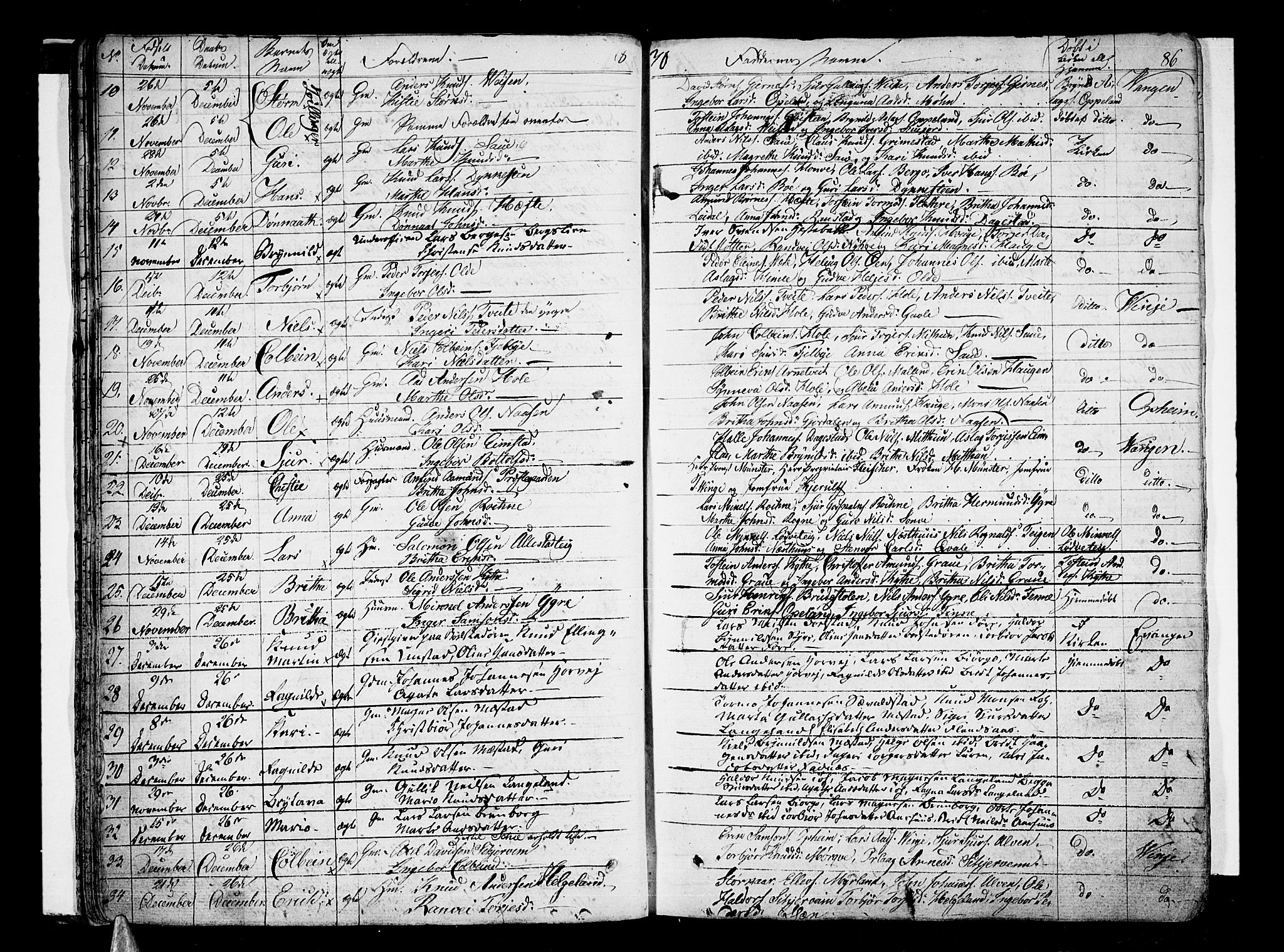 Voss sokneprestembete, AV/SAB-A-79001/H/Haa: Parish register (official) no. A 12, 1823-1837, p. 86