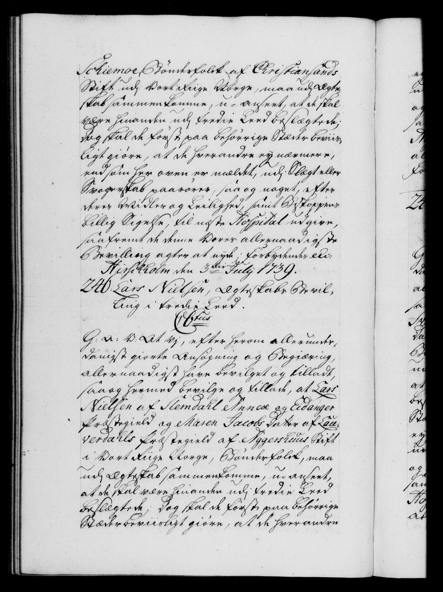 Danske Kanselli 1572-1799, AV/RA-EA-3023/F/Fc/Fca/Fcaa/L0031: Norske registre, 1739-1740, p. 160b