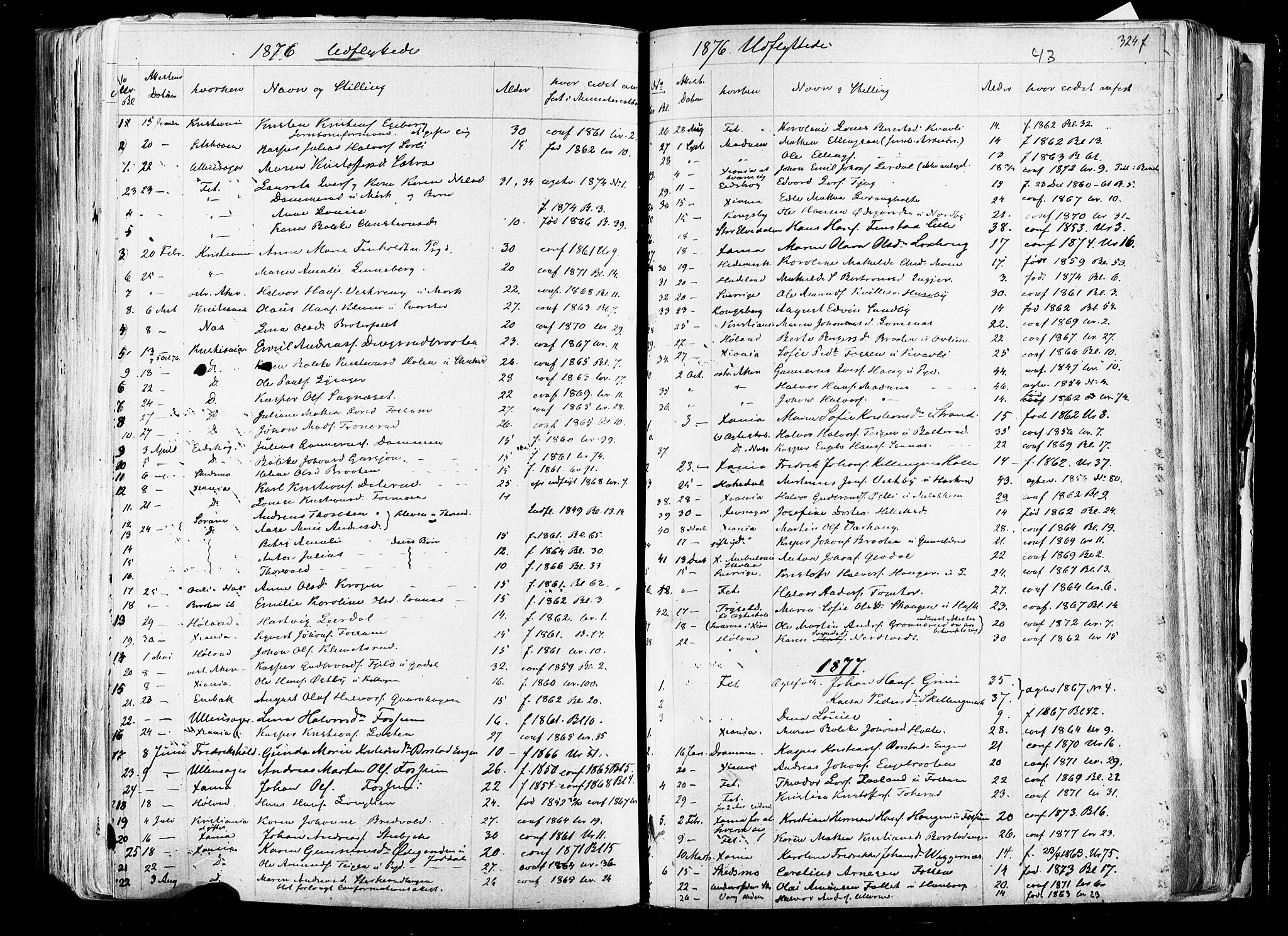 Aurskog prestekontor Kirkebøker, SAO/A-10304a/F/Fa/L0007: Parish register (official) no. I 7, 1854-1877, p. 324f