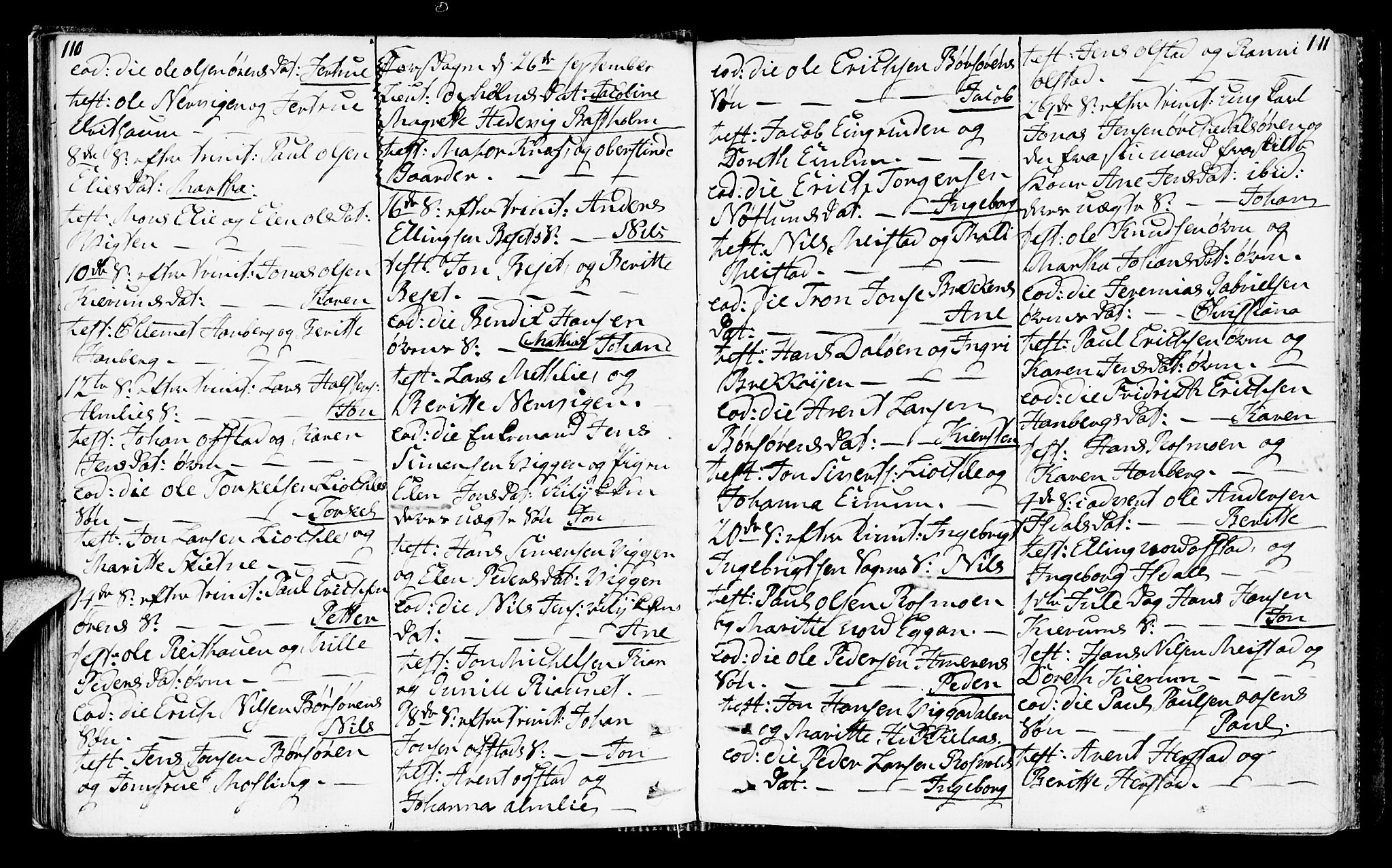 Ministerialprotokoller, klokkerbøker og fødselsregistre - Sør-Trøndelag, SAT/A-1456/665/L0769: Parish register (official) no. 665A04, 1803-1816, p. 110-111