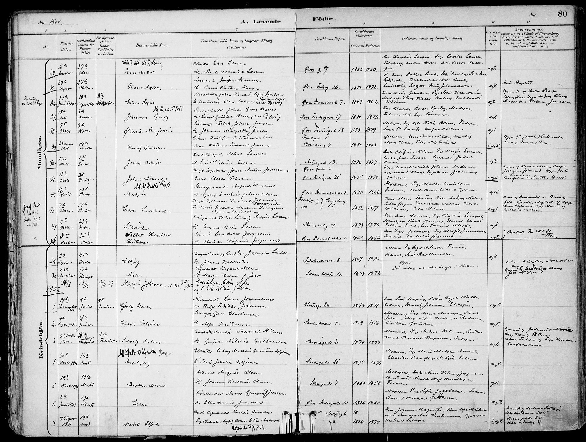 Larvik kirkebøker, AV/SAKO-A-352/F/Fb/L0004: Parish register (official) no. II 4, 1884-1902, p. 80