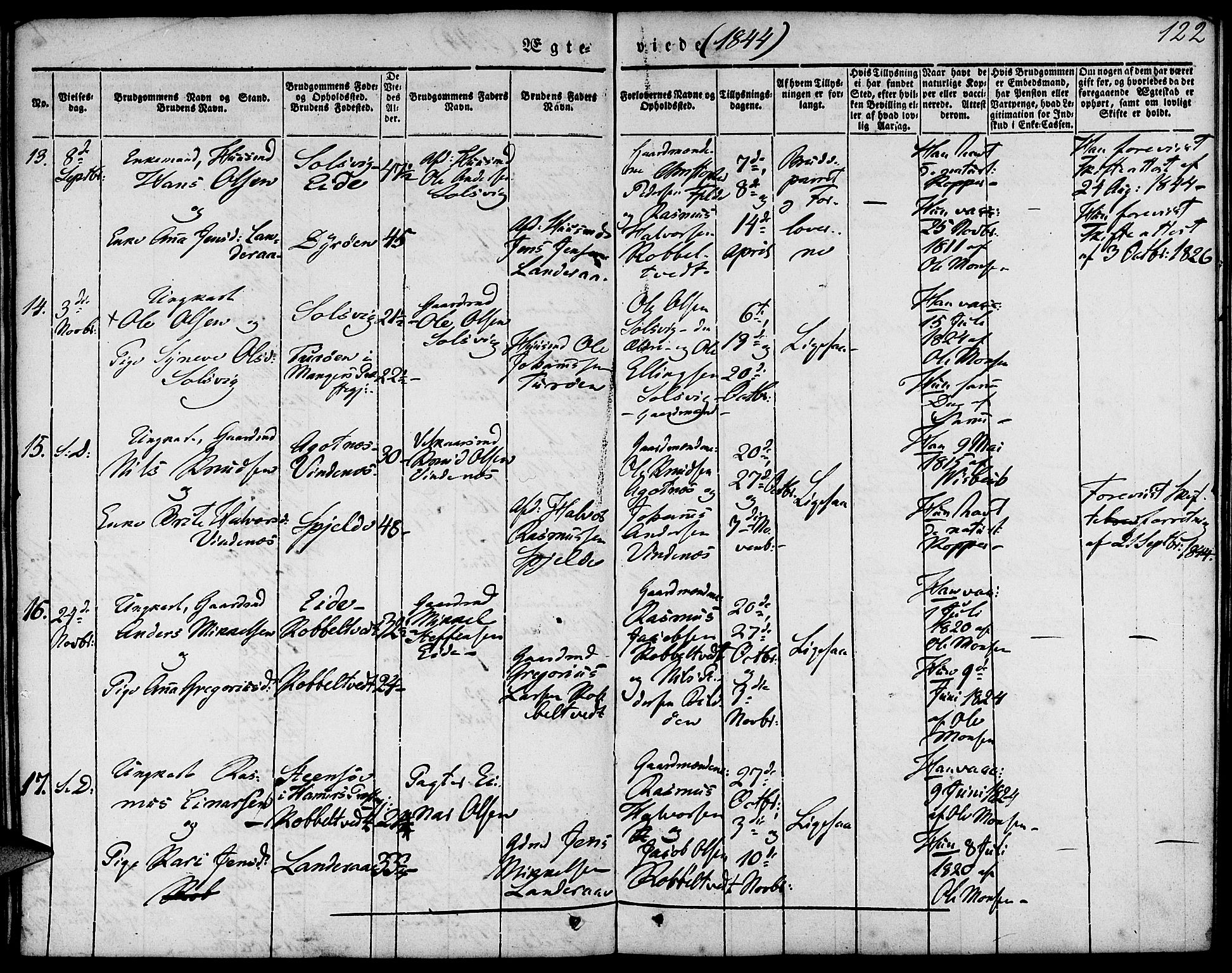 Fjell sokneprestembete, AV/SAB-A-75301/H/Haa: Parish register (official) no. A 1, 1835-1850, p. 122