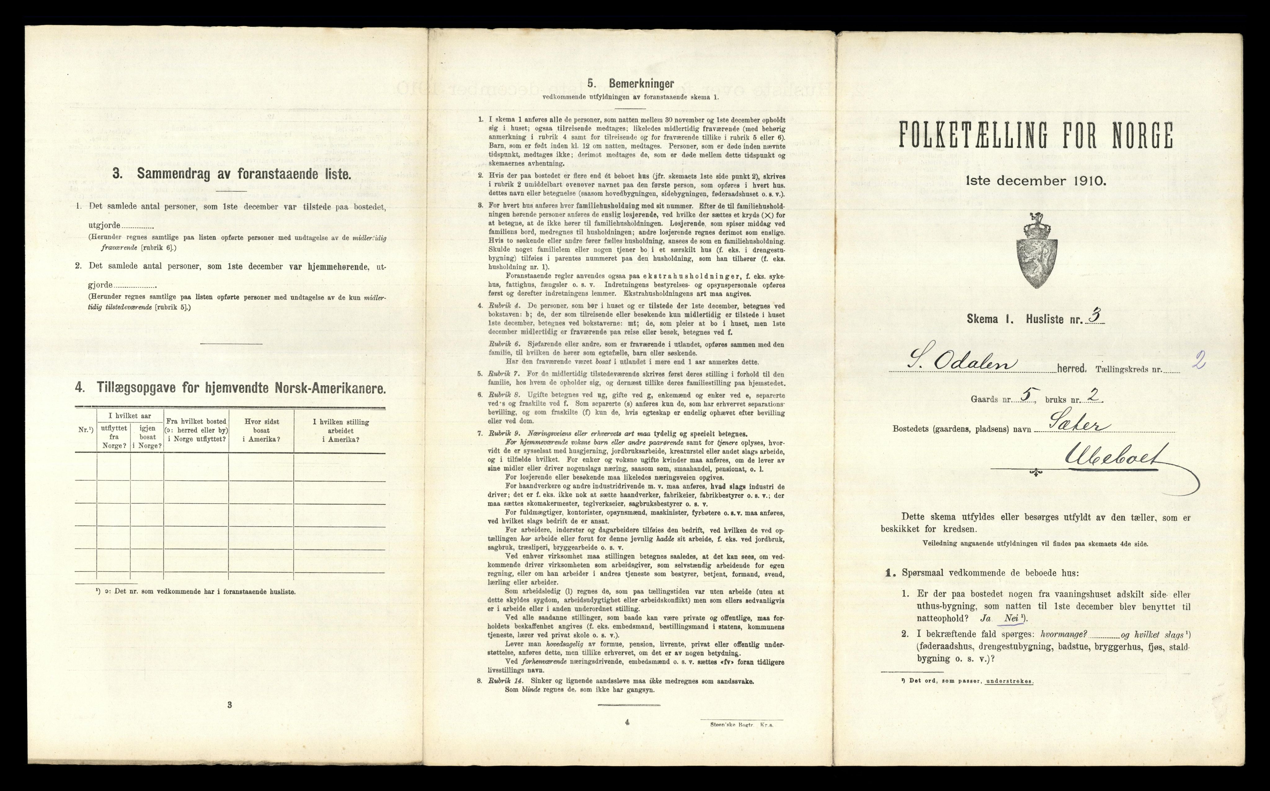 RA, 1910 census for Sør-Odal, 1910, p. 216