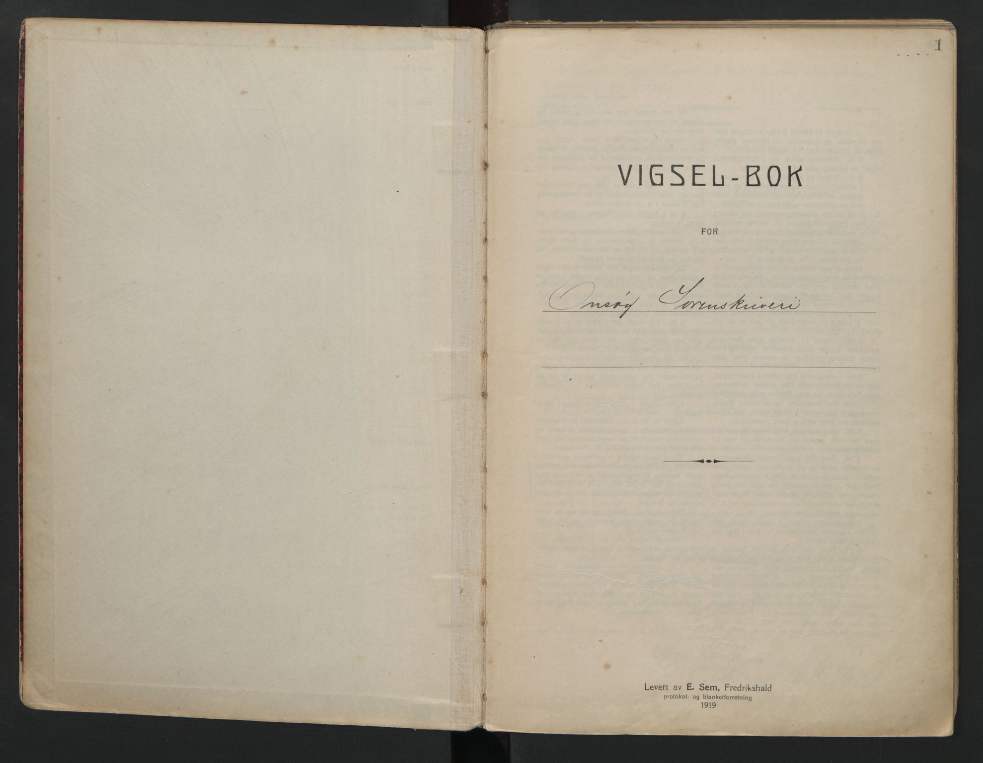 Onsøy sorenskriveri, SAO/A-10474/L/La/L0001: Vigselsbok, 1920-1942, p. 1