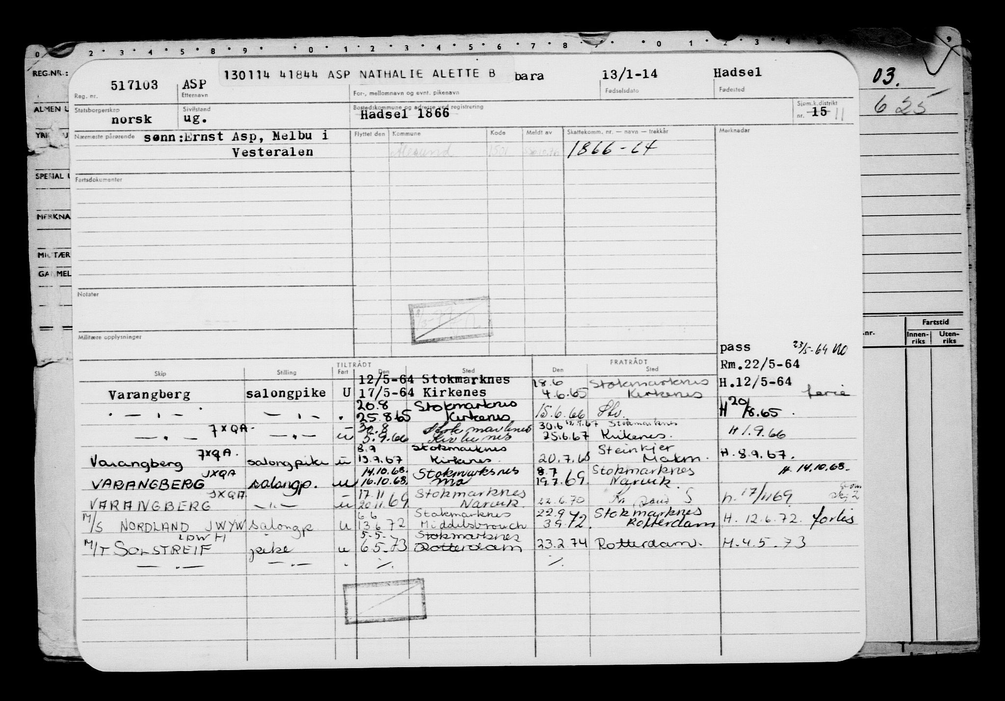 Direktoratet for sjømenn, AV/RA-S-3545/G/Gb/L0118: Hovedkort, 1914, p. 21