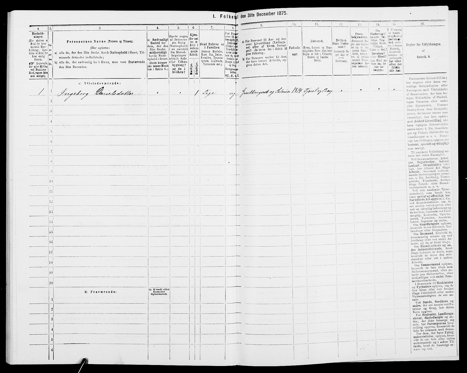 SAK, 1875 census for 0920P Øyestad, 1875, p. 133