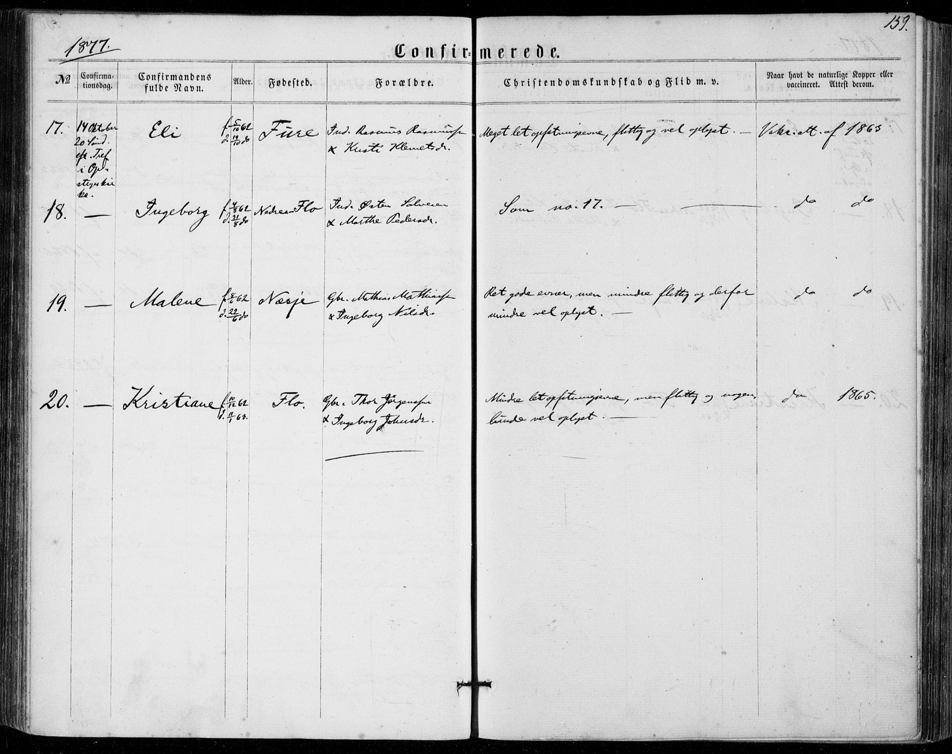 Stryn Sokneprestembete, AV/SAB-A-82501: Parish register (official) no. A 3, 1862-1877, p. 159